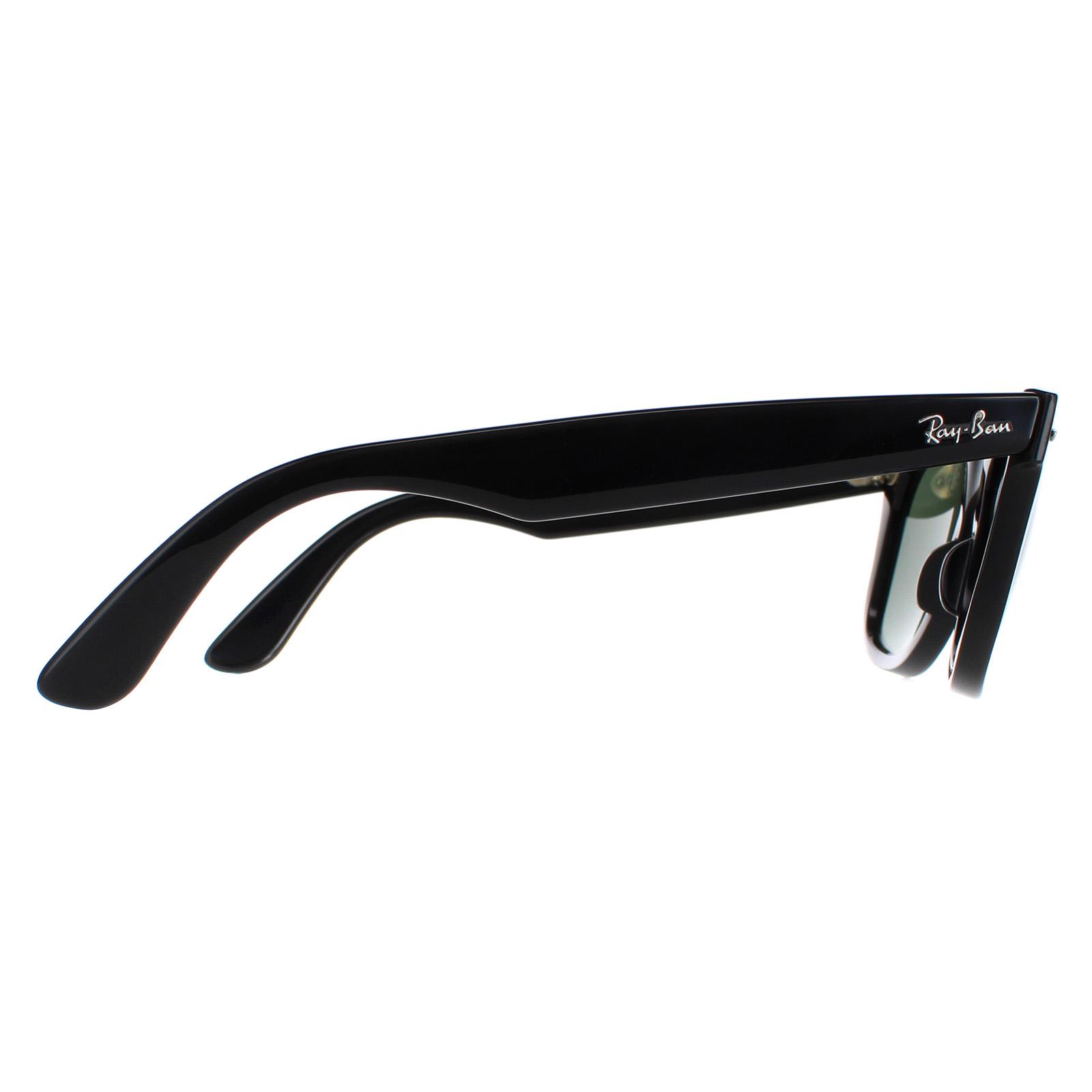 Black Ray-Ban Black Rectangle Black Green Sunglasses, Image 4 of 6