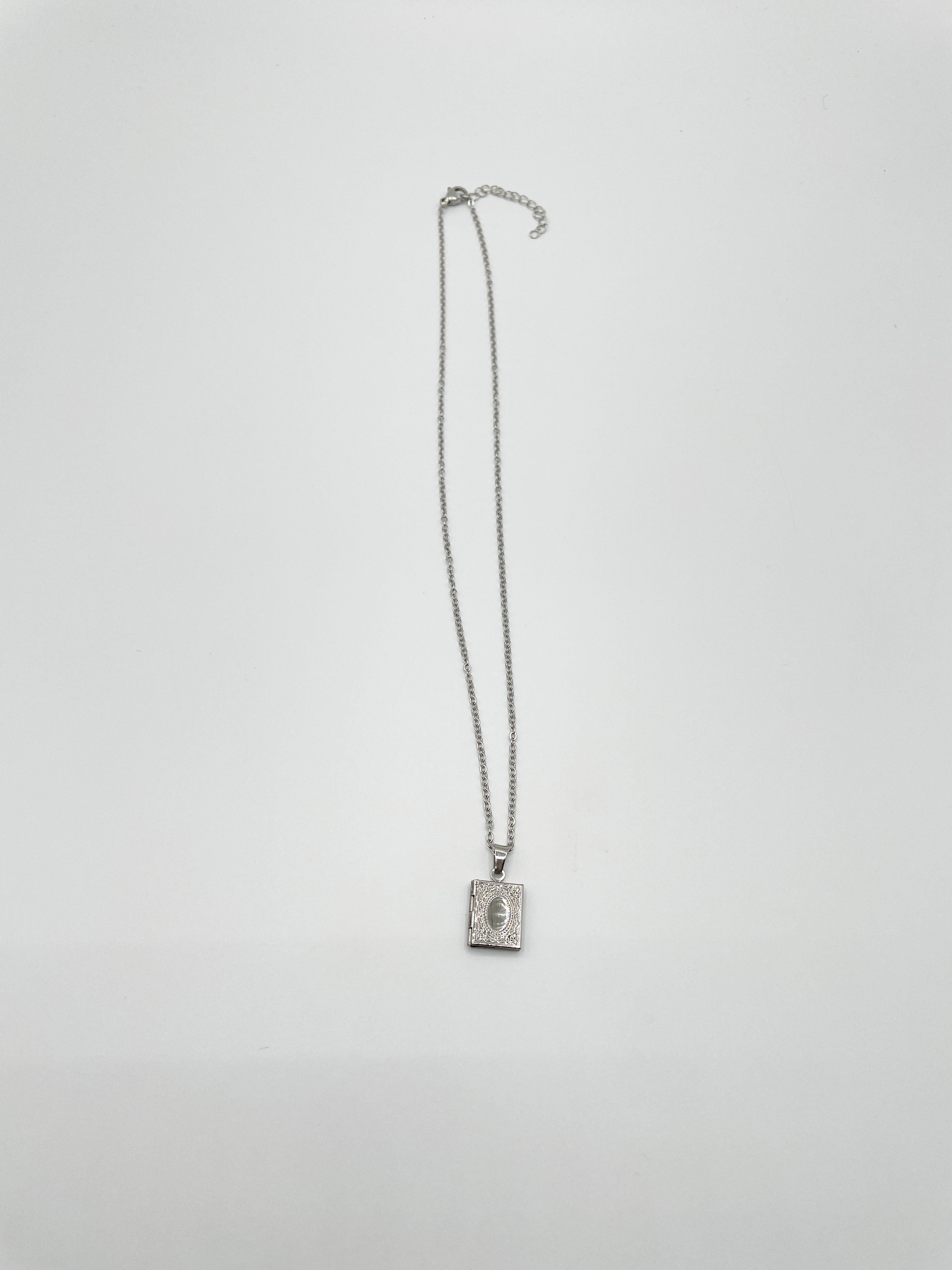 Silver Booklet Locket Pendant Necklace in Silver, Image 5 of 6