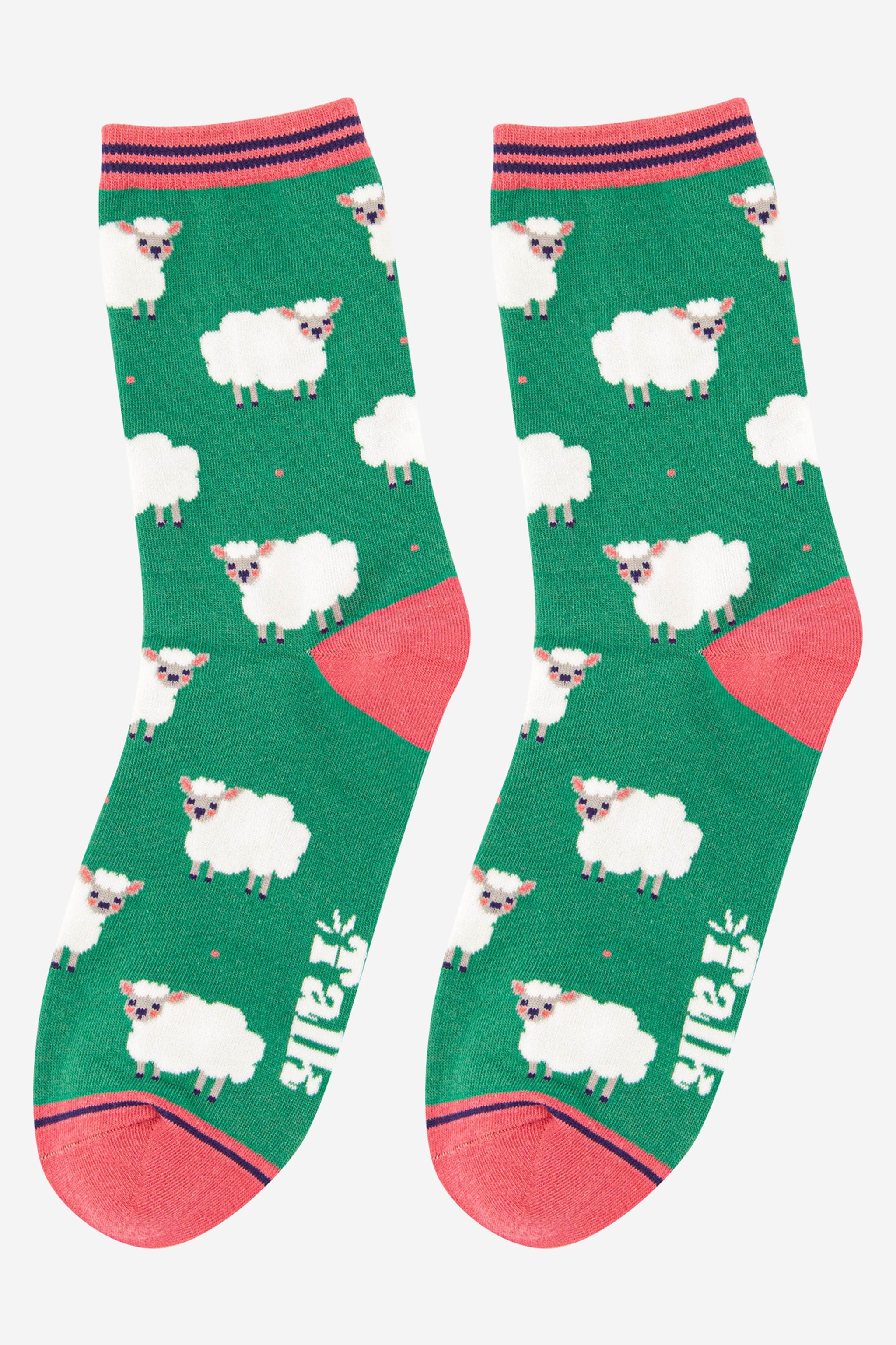 Green Spring Lamb Woolly Sheep Bamboo Socks, Image 5 of 5