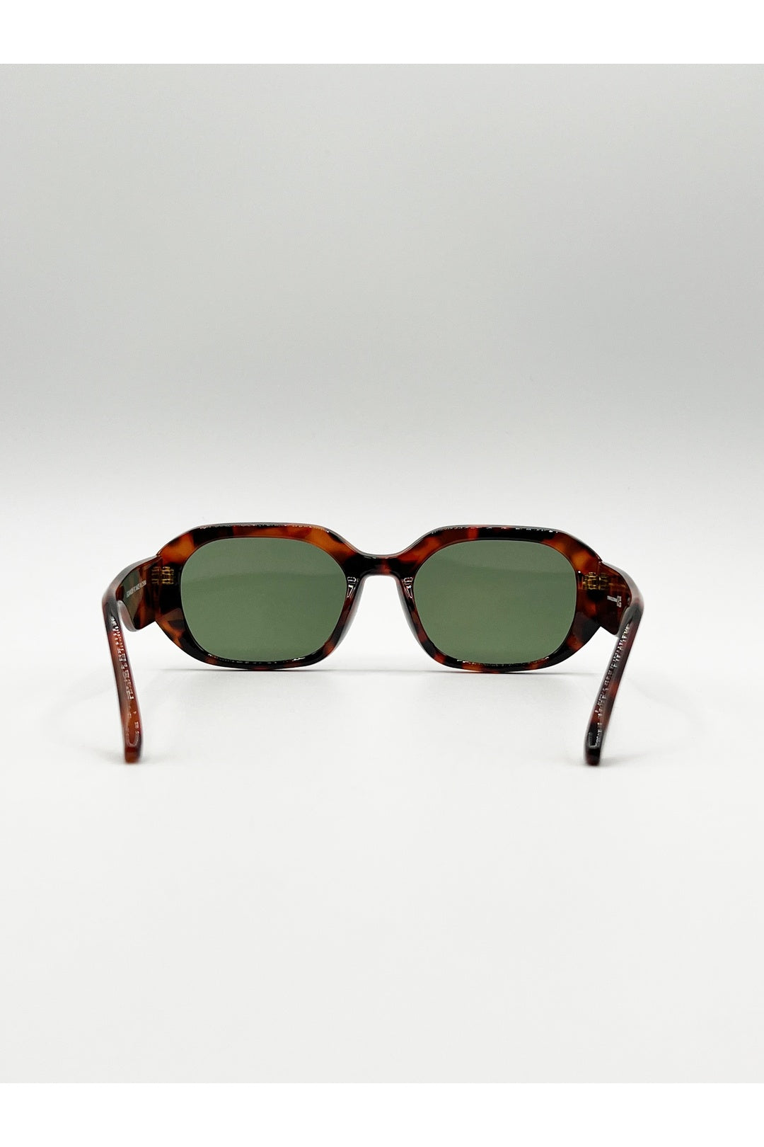 Brown SVNX Brown Oval Sunglasses with Wide Arm, Image 4 of 6