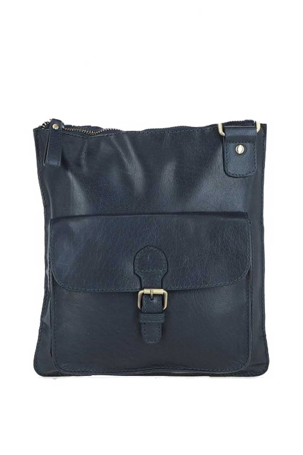 Navy Vintage Small Leather Shoulder Bag, Image 1 of 4