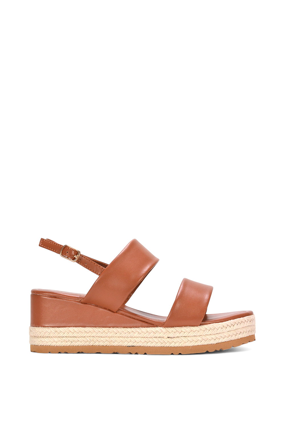 Black 'Ally' Low Heel Platform Wedge Espadrill  Slingback Sandals
