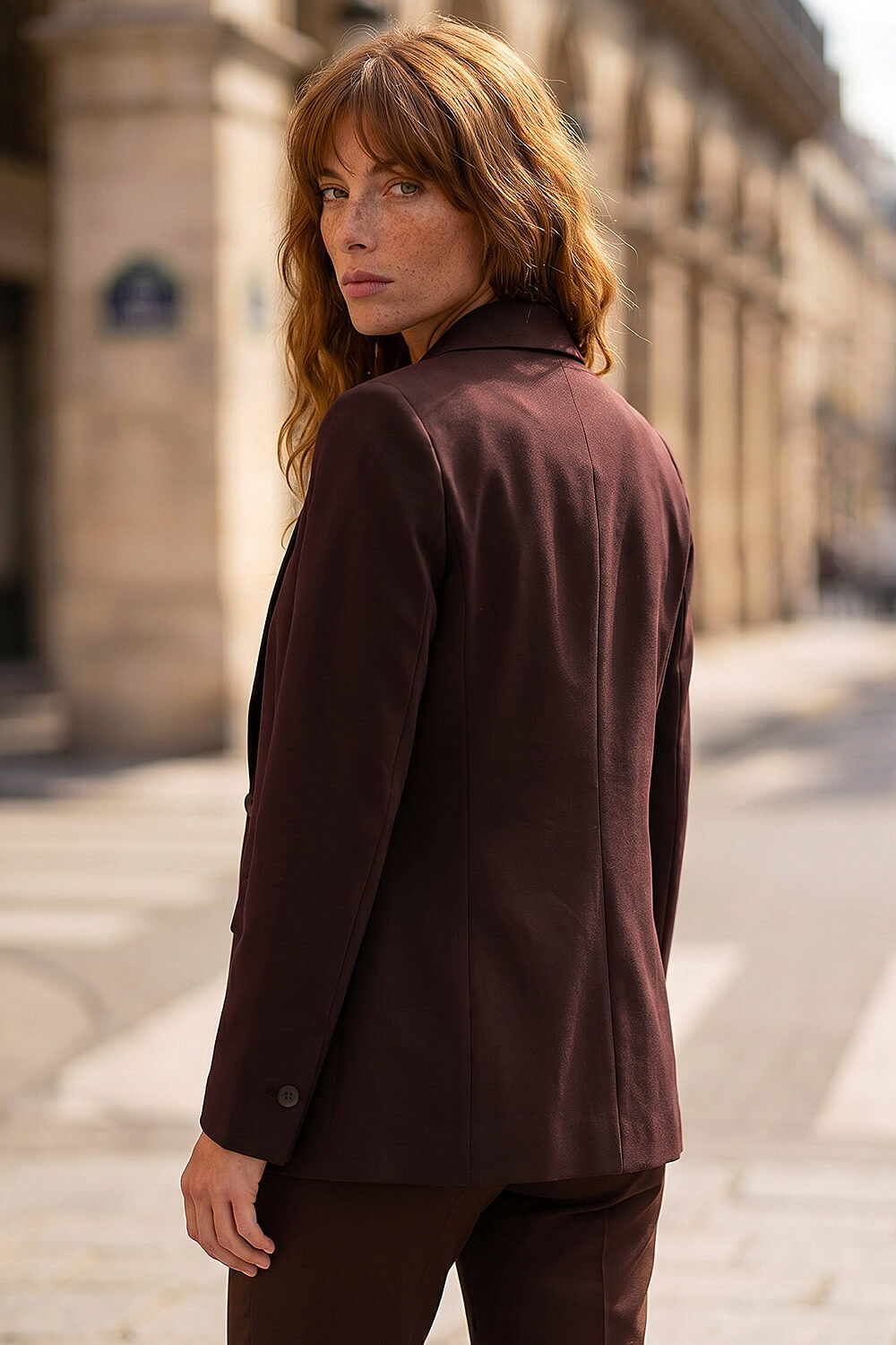 Dark Brown Single Breasted Blazer, Image 4 of 4