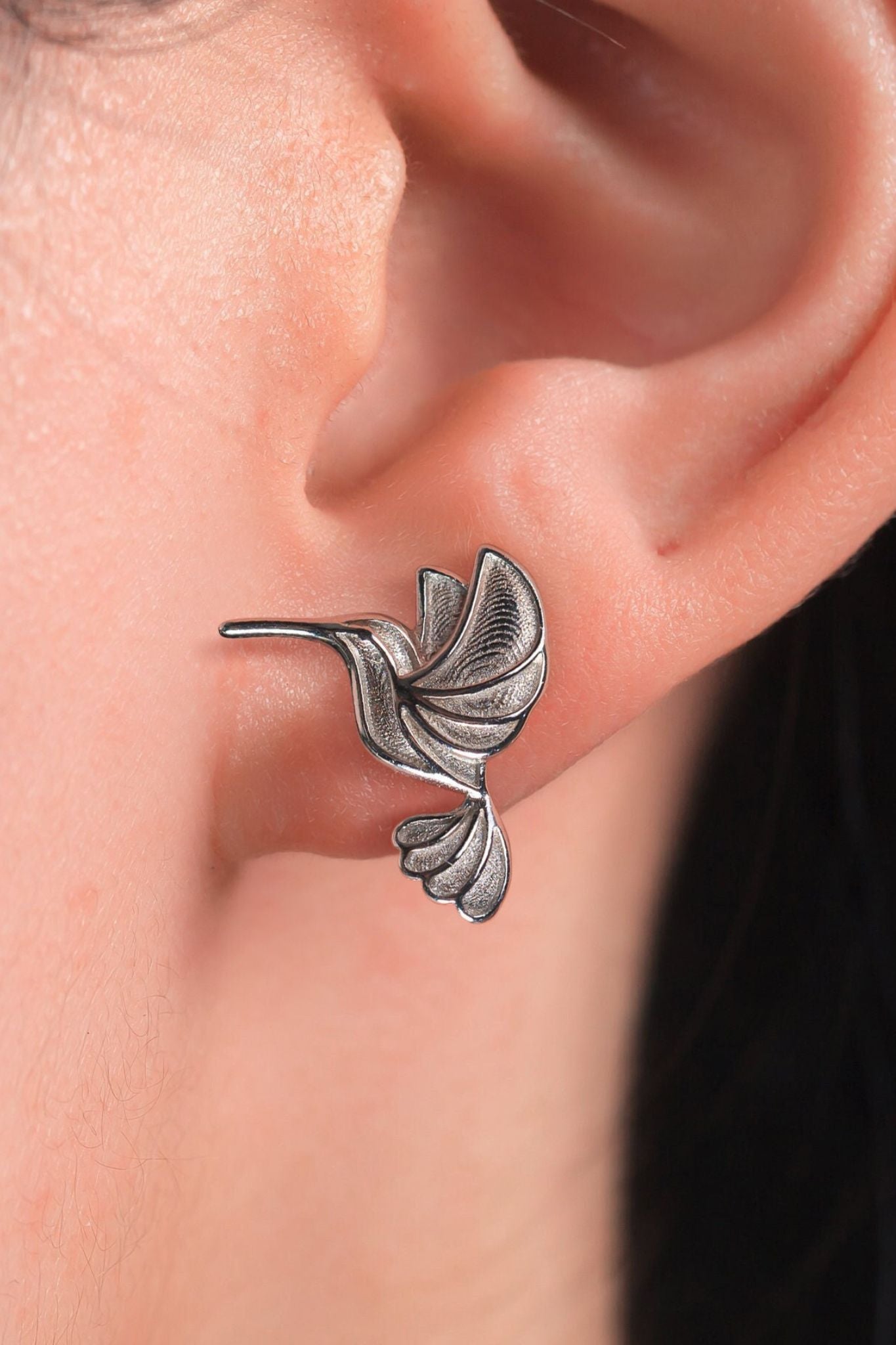 Silver Mia Gioielli Silver Sterling Silver Hummingbird Studs, Image 2 of 3