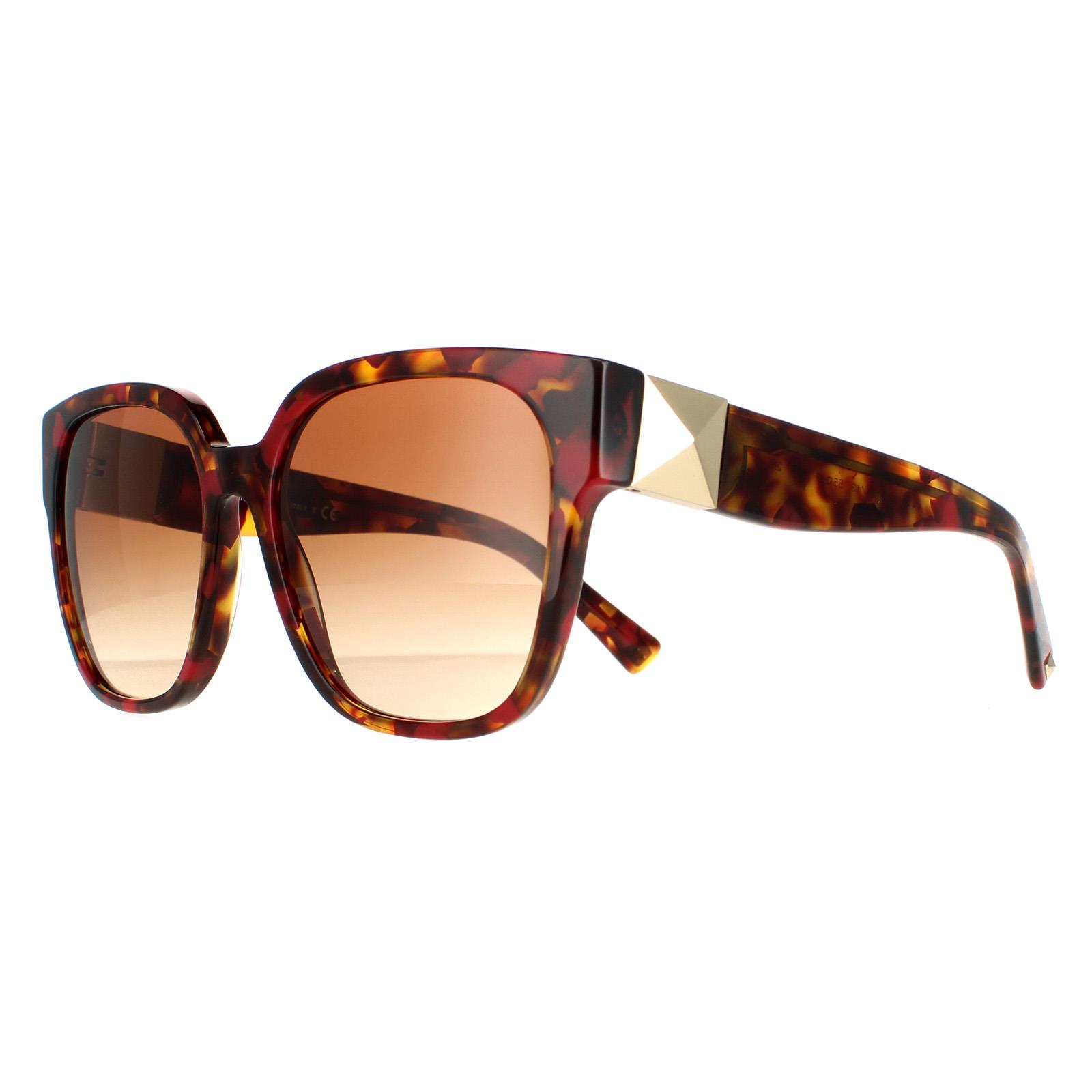  Square Red Havana Brown Gradient VA4111 Sunglasses, Image 2 of 4