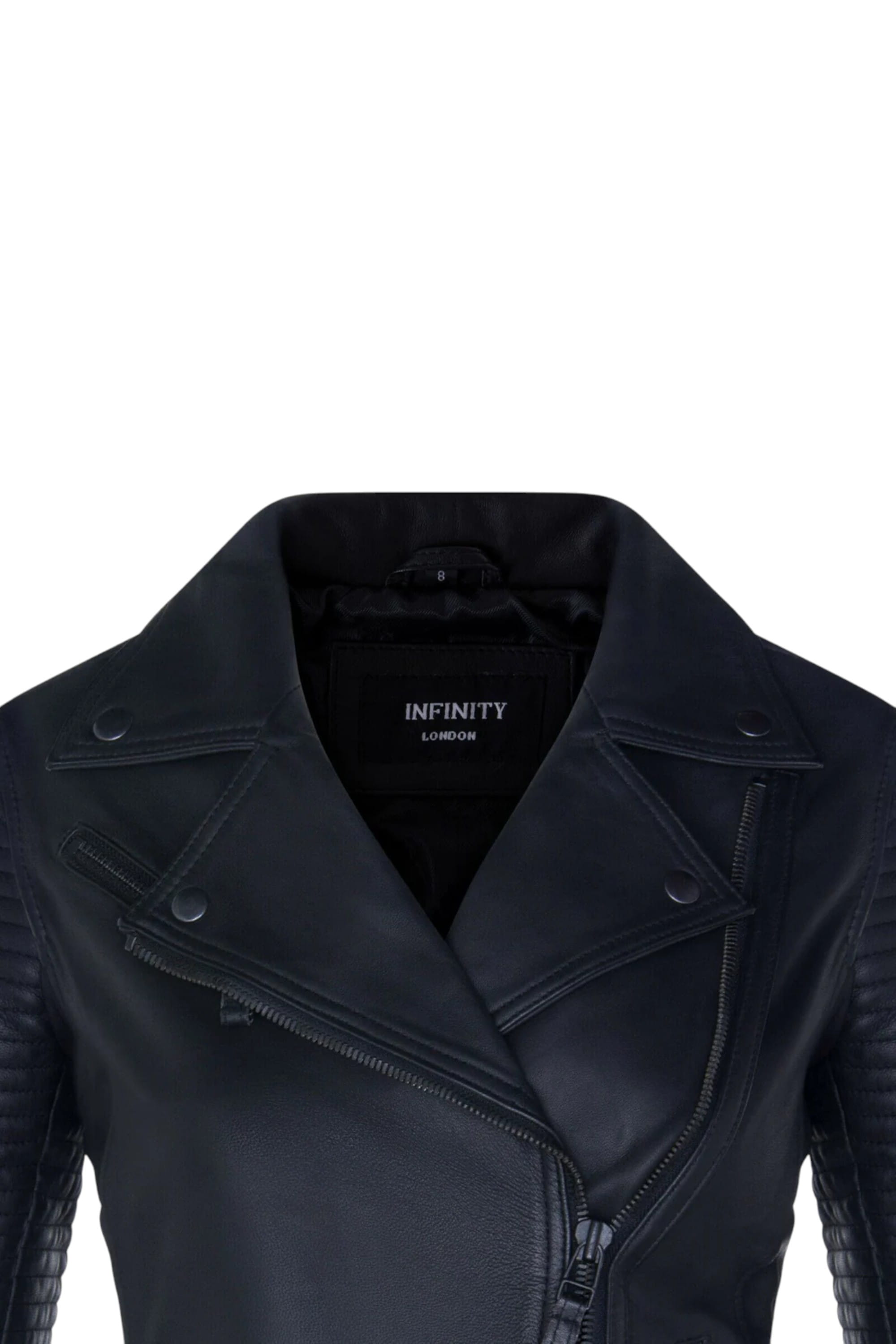 Black Leather Matt Vintage Brando Biker Jacket, Image 3 of 4