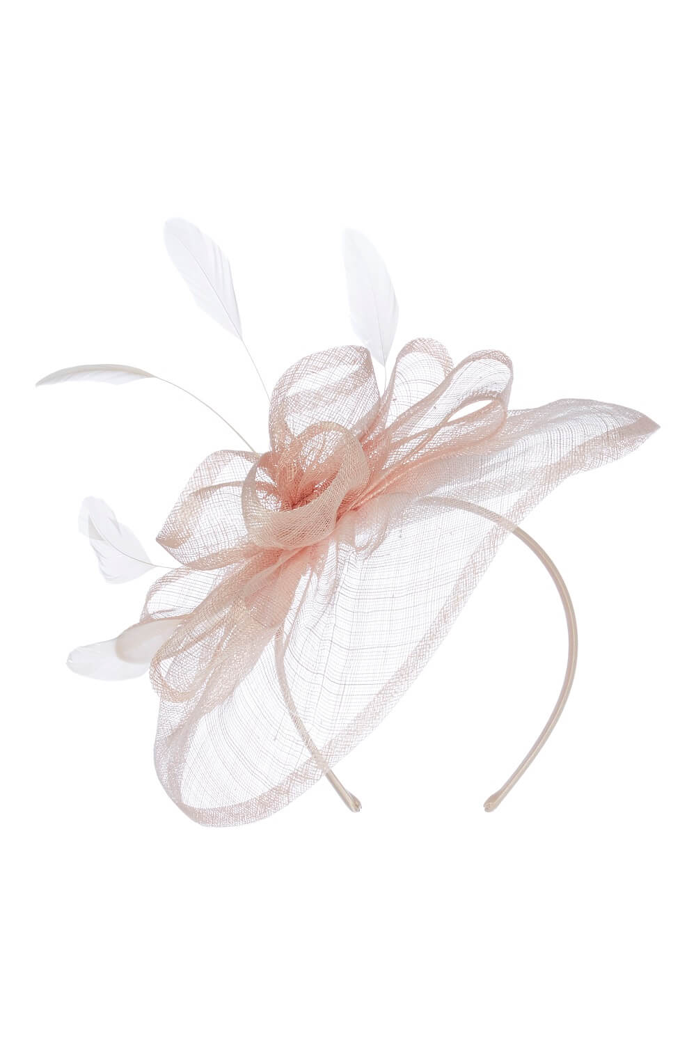 Light Pink Sinamay Disc Fascinator with Bow, Image 1 of 1