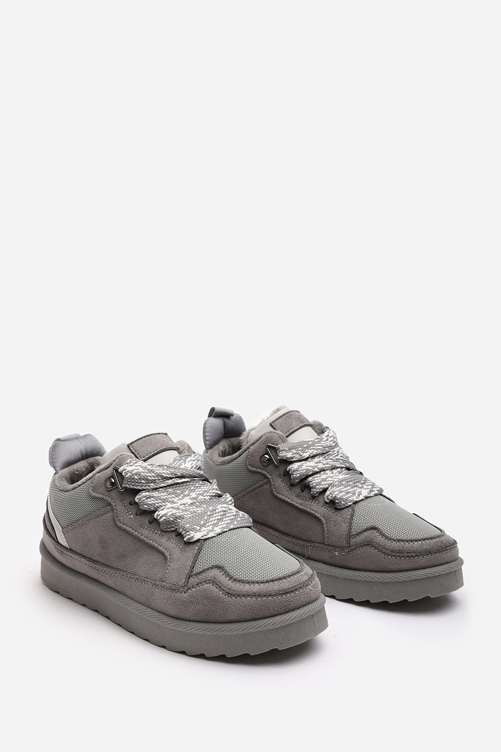 Light Grey 'Darcy' Lace-Up Trainers with Chunky Sole, Image 4 of 7