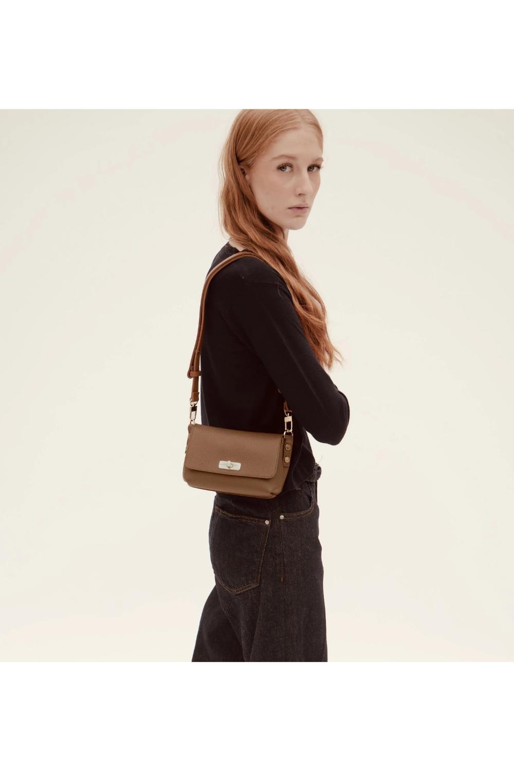 Tan The Maisie Mini Tan Leather Bag, Image 6 of 8