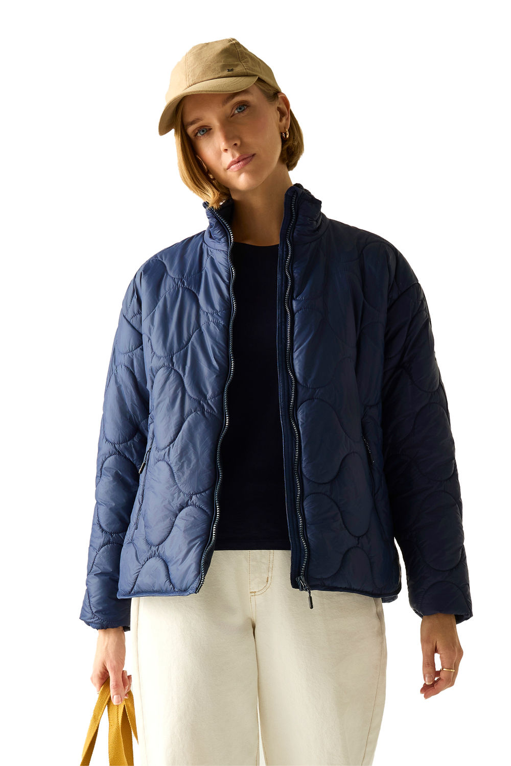 Navy Carlotte Quilted Padded Jacket, Image 4 of 5