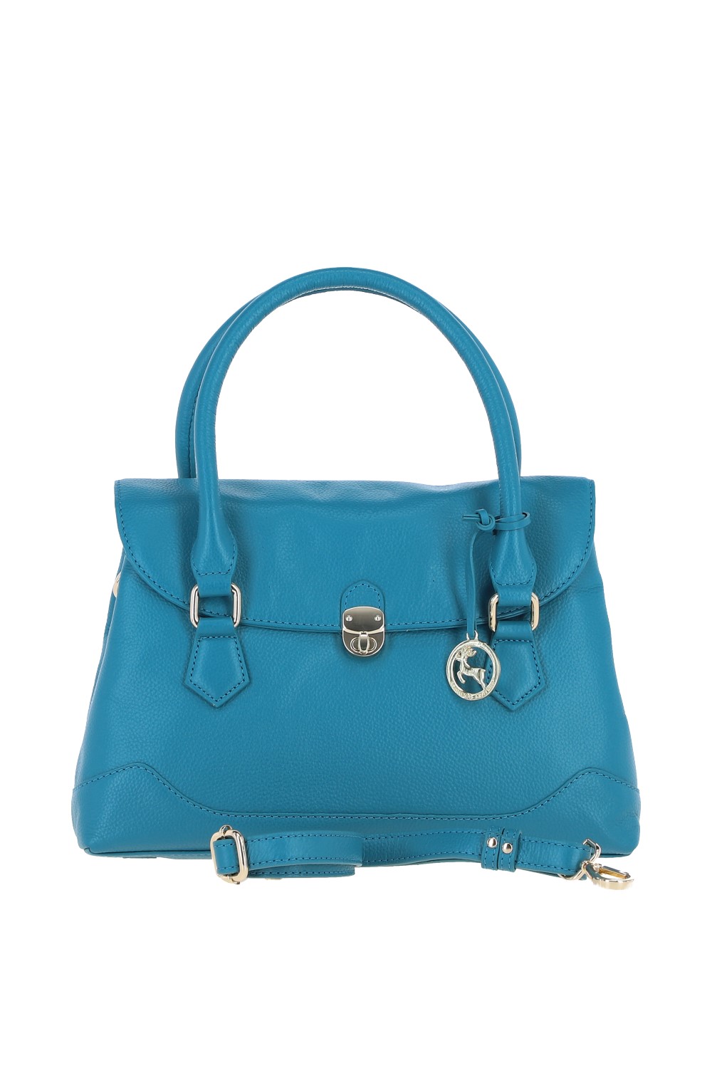 Turqouise Ashwood Leather Turqouise Premium Leather Shoulder Bag with Detachable Crossbody Strap, Image 1 of 4