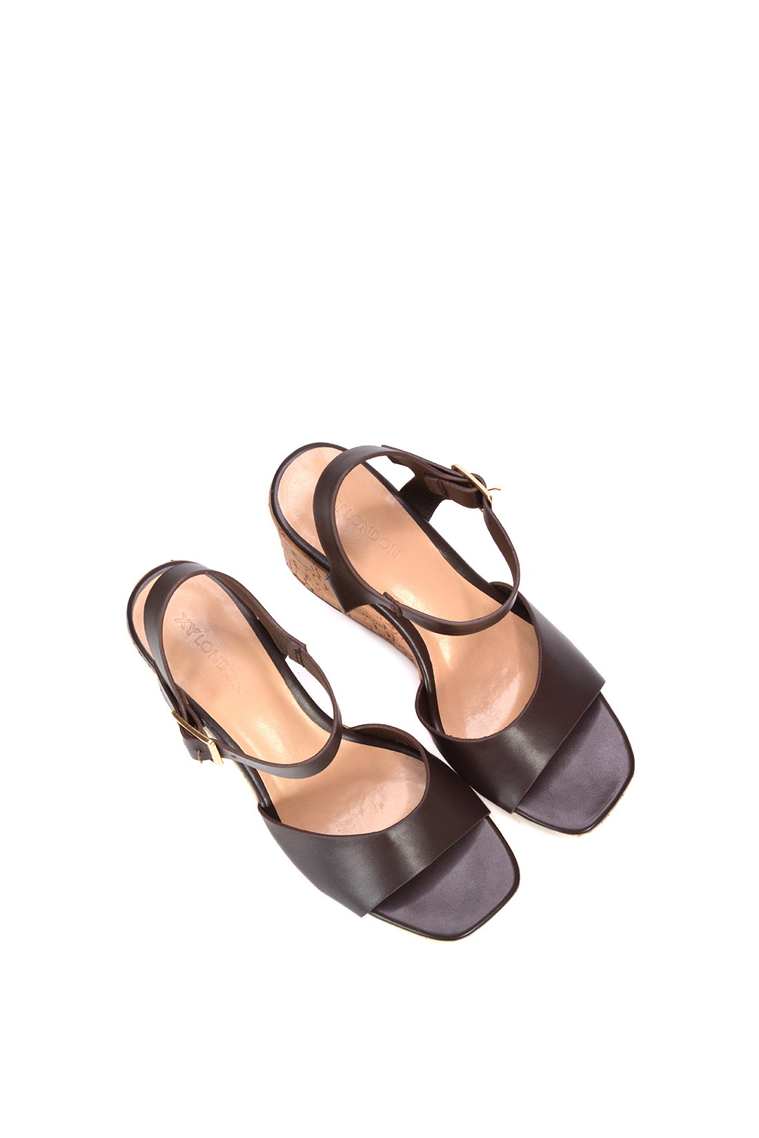 Brown 'Seraphina' Cork Platform Wedge Heel Sandals With Ankle Strap, Image 6 of 6