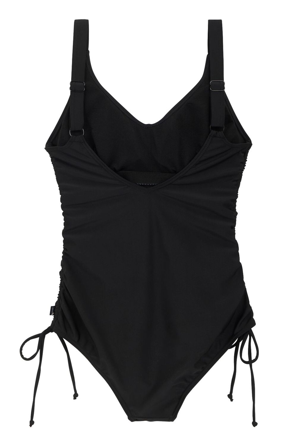 Black Alinae Plain One Piece Swimsuit, Image 2 of 4