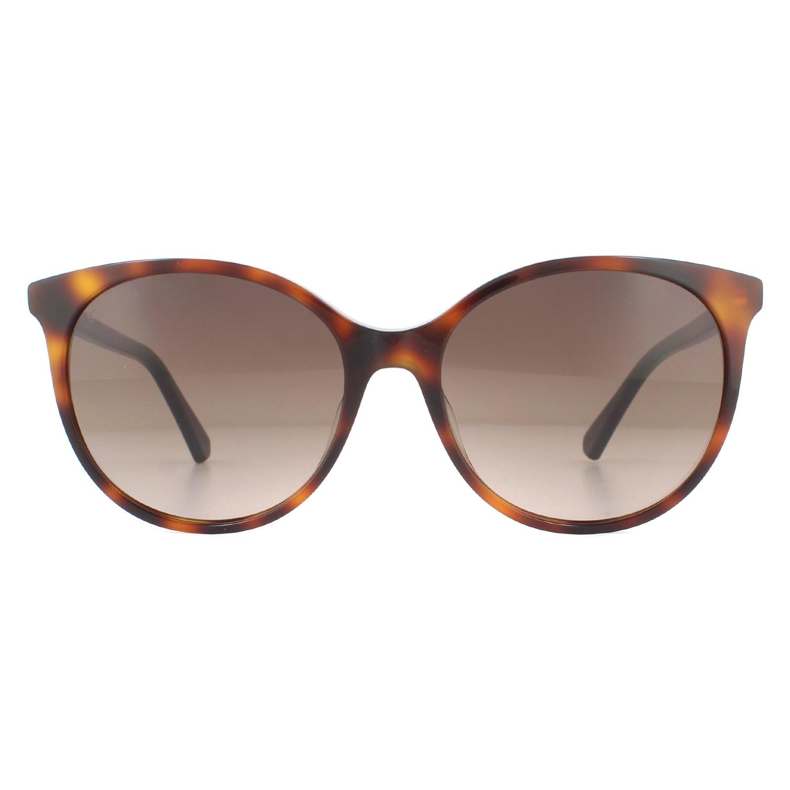 Brown Swarovski Brown Round Dark Havana Brown Gradient Sunglasses, Image 1 of 4