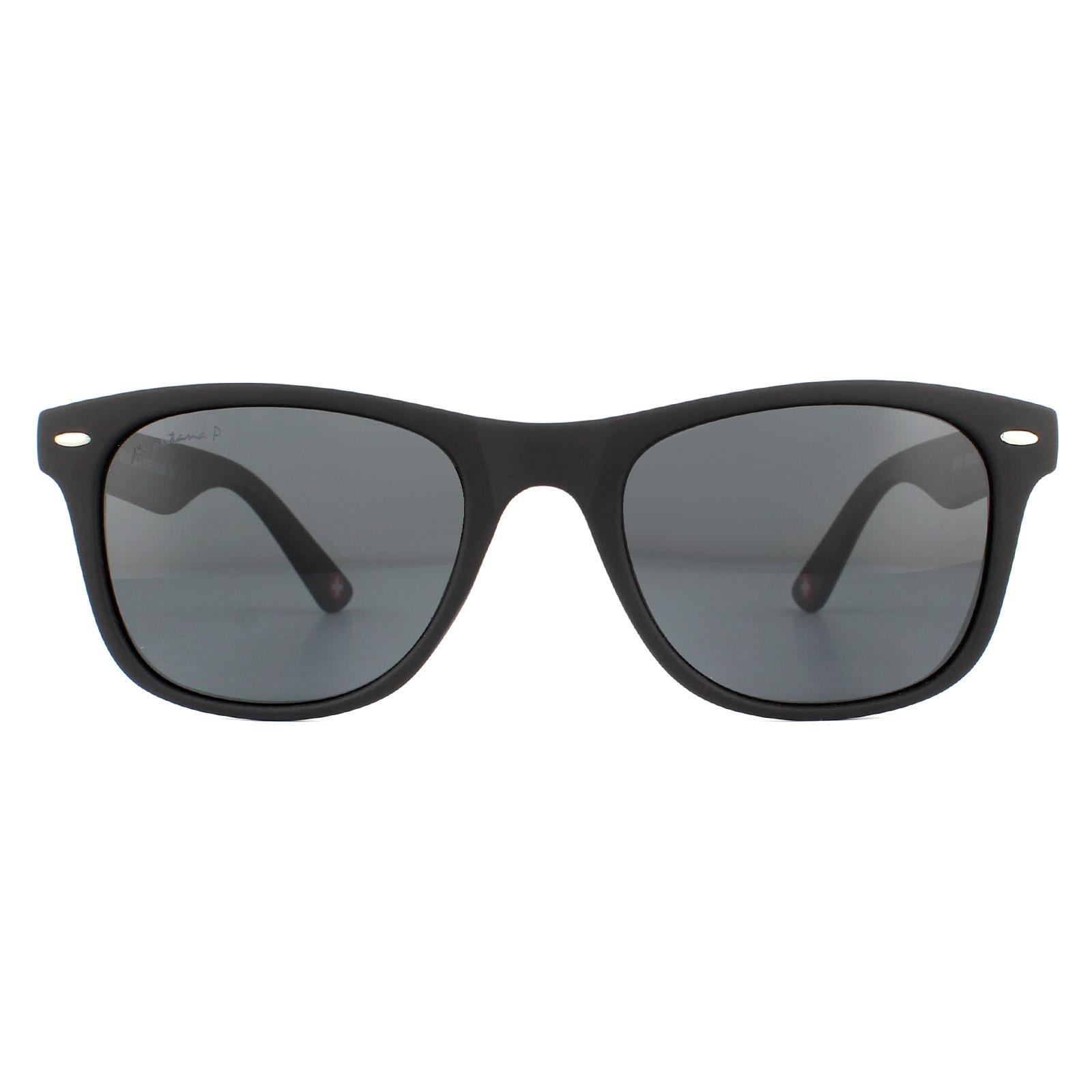 Black Montana Black Rectangle Matte Black Rubbertouch Black Smoke Polarized Sunglasses, Image 1 of 4