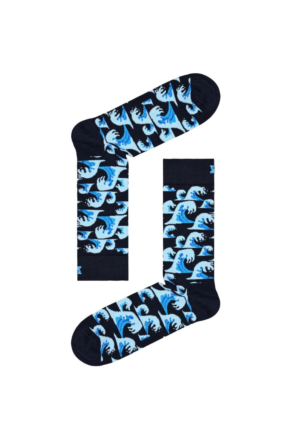 Blue 1 Pack & Cotton Blue Waves Design Socks, Image 2 of 3