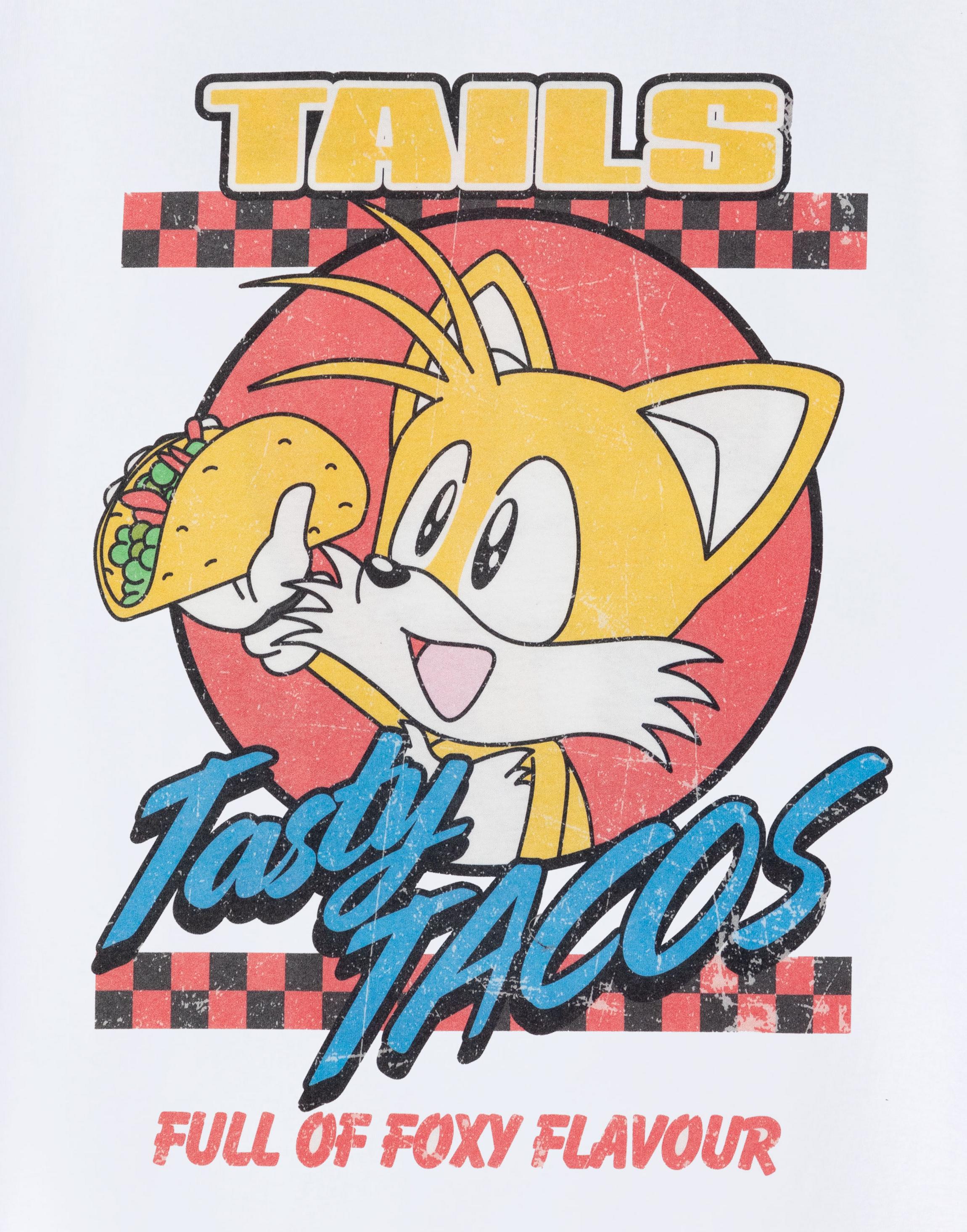 White Sonic the Hedgehog Tasty Tacos T-Shirt, Image 2 of 6
