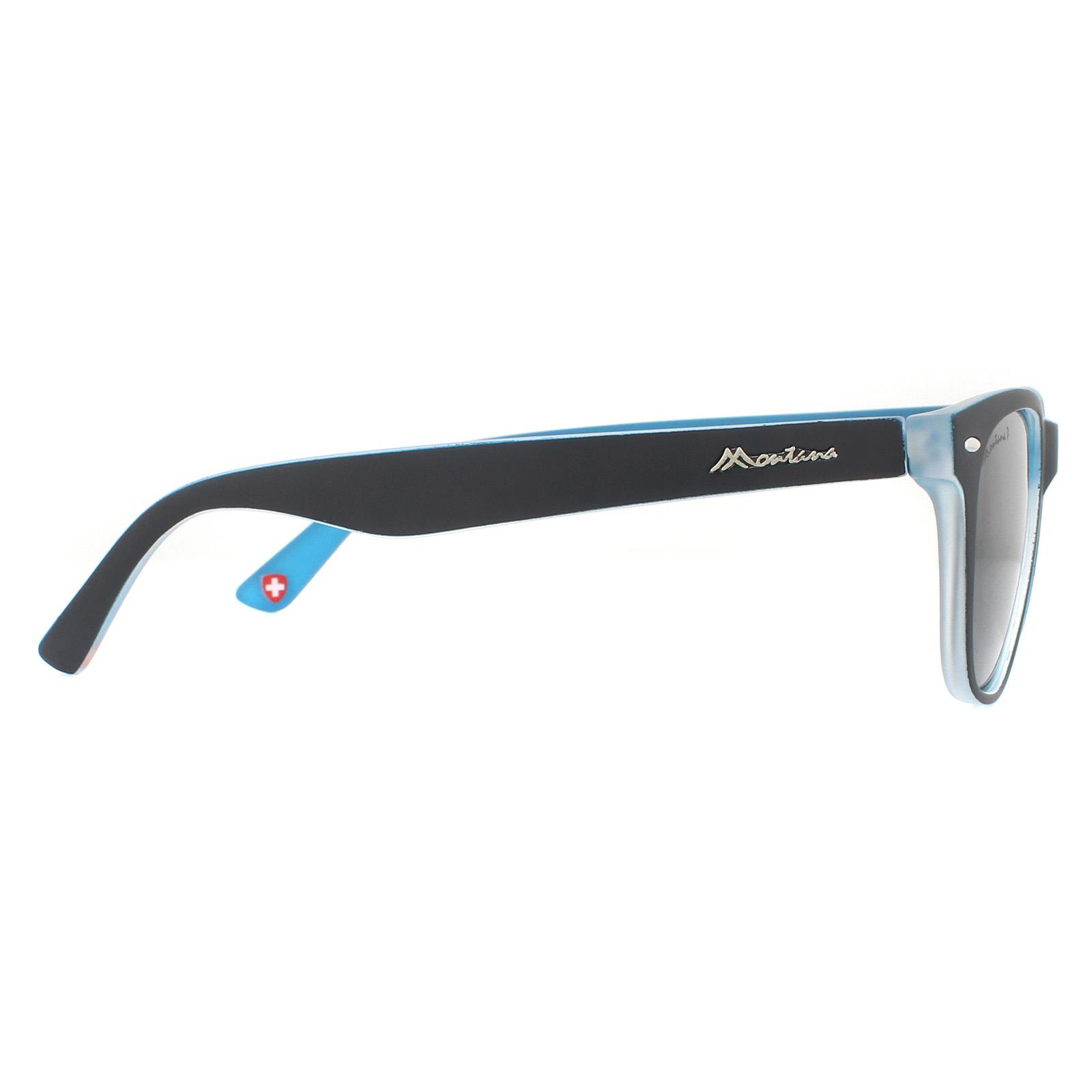 Blue Rectangle Matte Blue Light Blue Smoke Polarized Sunglasses, Image 4 of 4