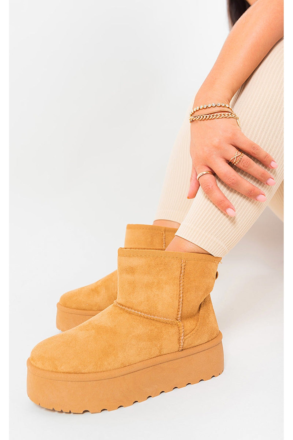 Camel iKrush Camel Martha Thick Heel Platform Boots, Image 4 of 6