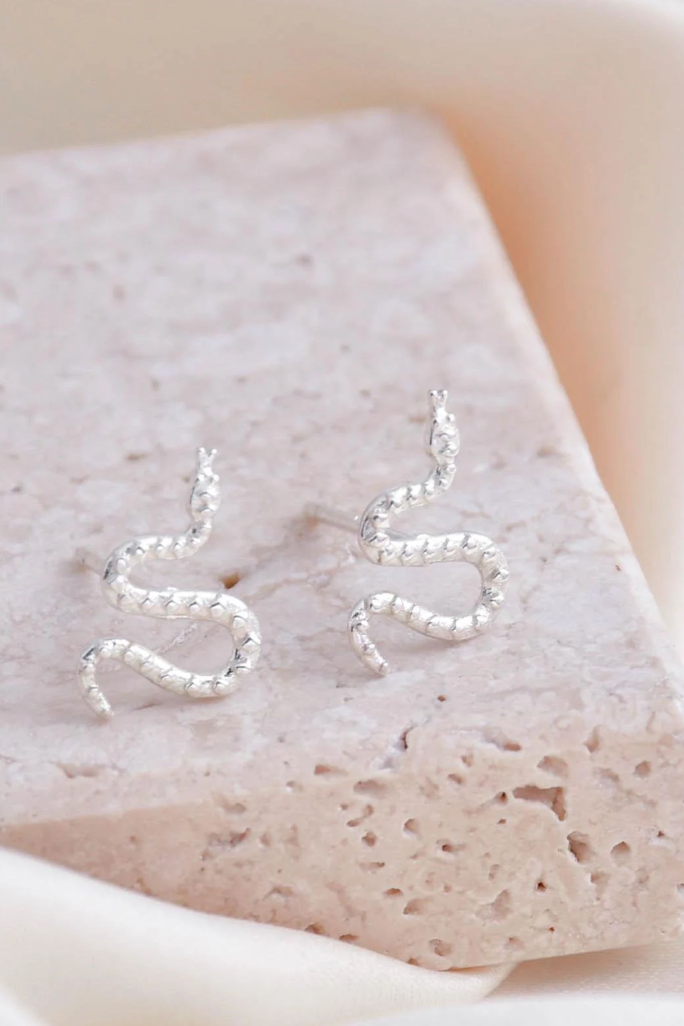 Silver Sterling Silver Slithering Snakes Studs, Image 1 of 3