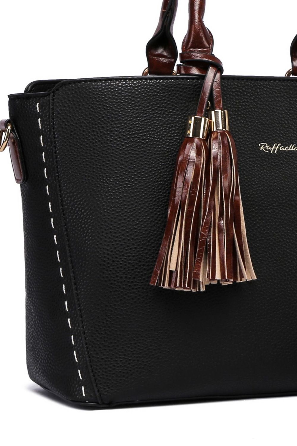 Black Twin Handle Shoulder Bag, Image 2 of 2