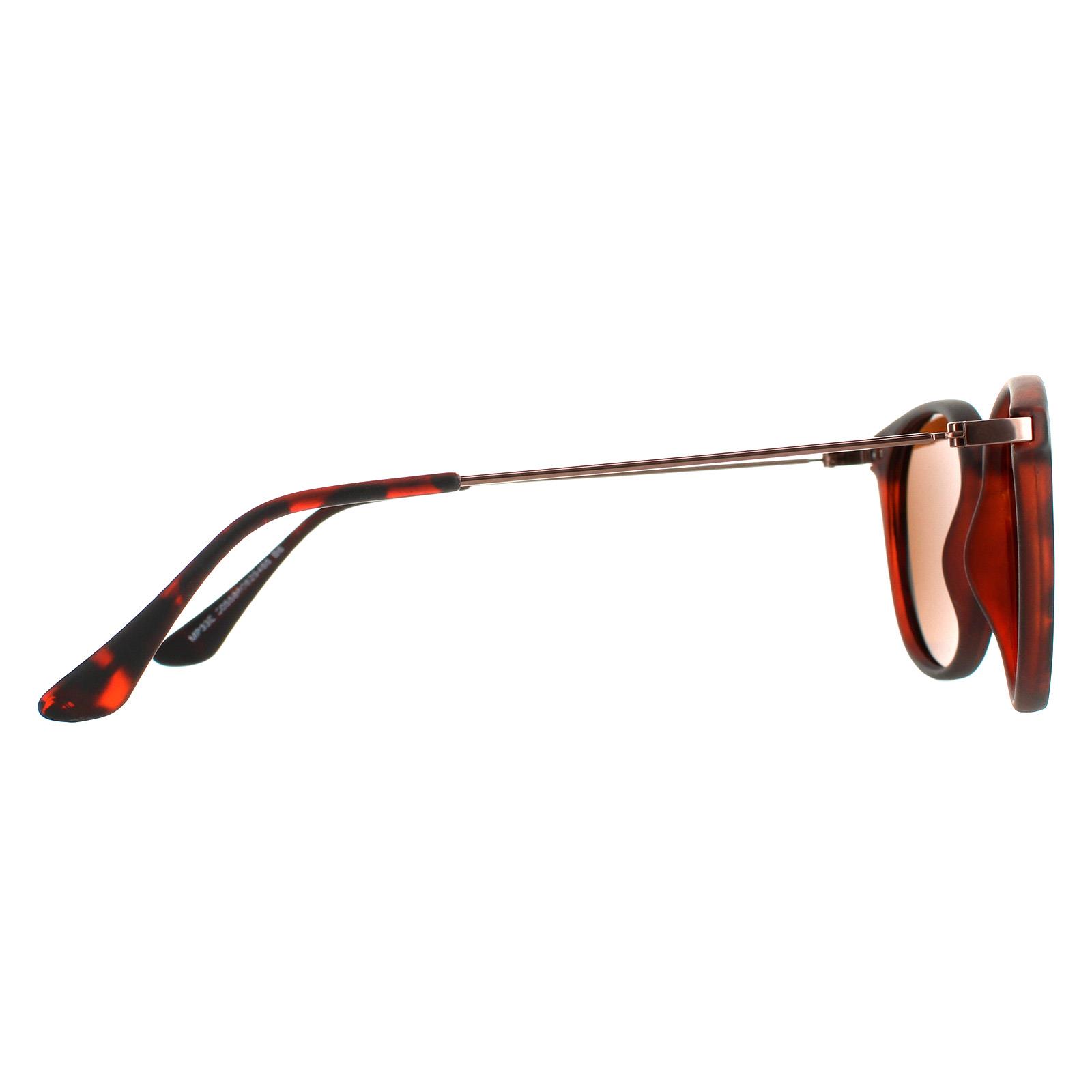 Brown Round Havana Rubbertouch Brown Polarized MP33 Sunglasses, Image 4 of 4