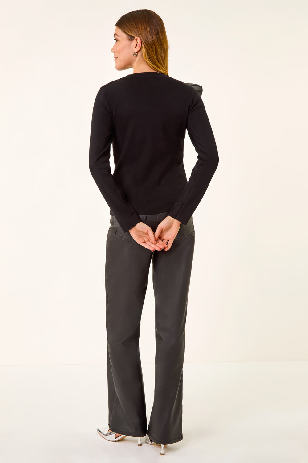 Black Bow Tie Knit Jumper, Image 4 of 5