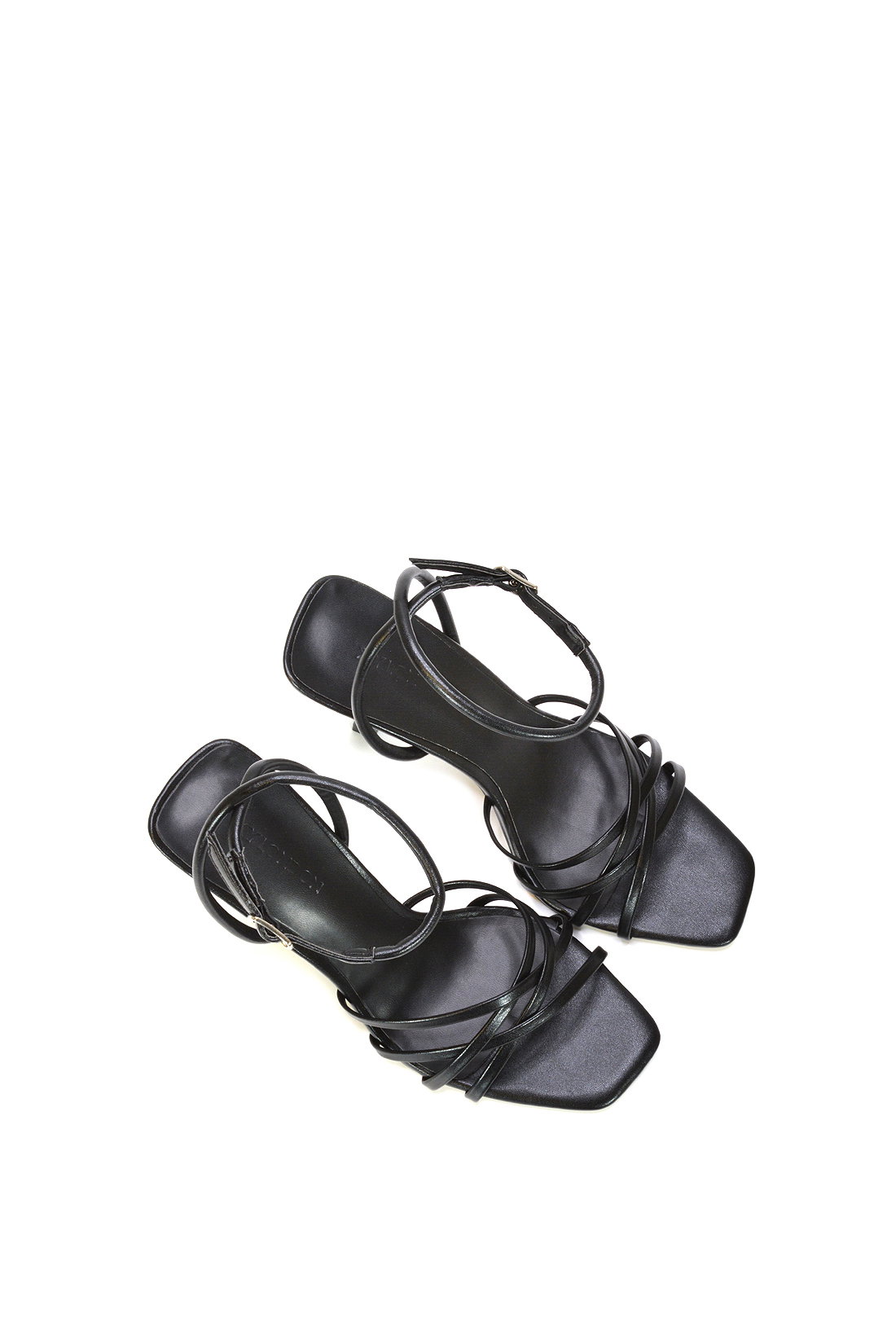 Black 'Ottoline' Strappy Stiletto Heeled Sandals With Ankle Strap, Image 6 of 6