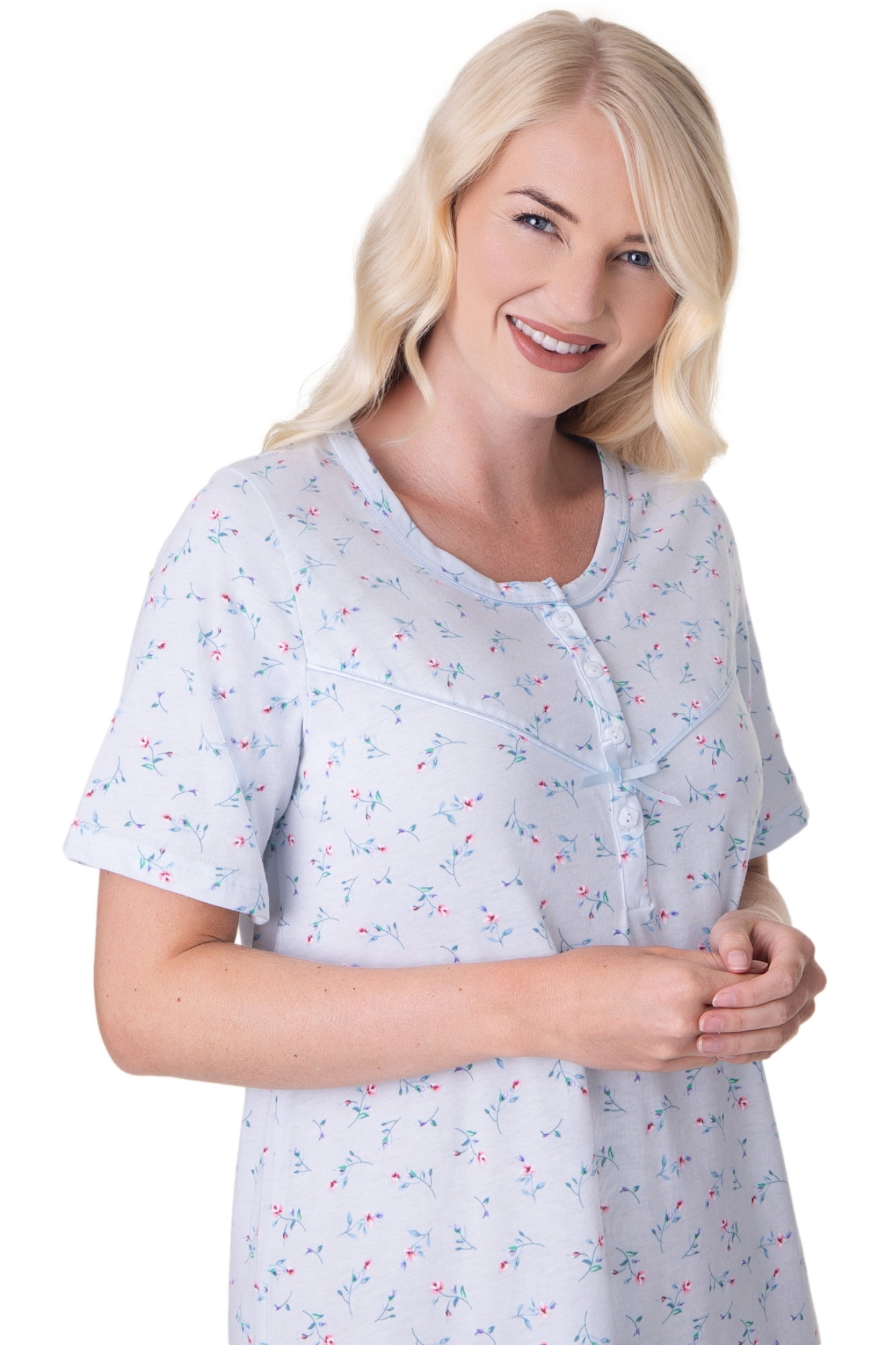 Blue Short Sleeved Nightdress, Image 5 of 5