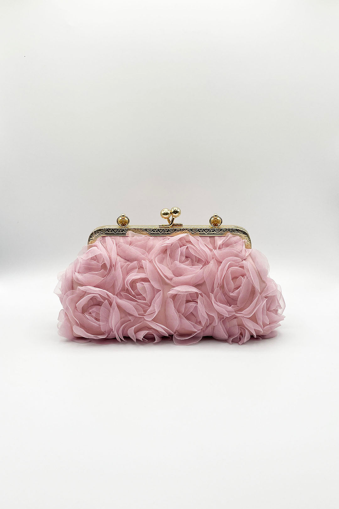Pink Lace Floral Clutch Bag with Pearl, Image 5 of 5