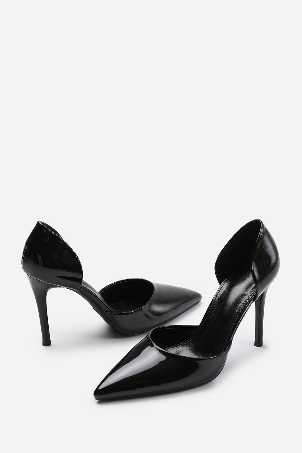 Black 'Aspen' Pointed Toe Stiletto High Heels, Image 3 of 4