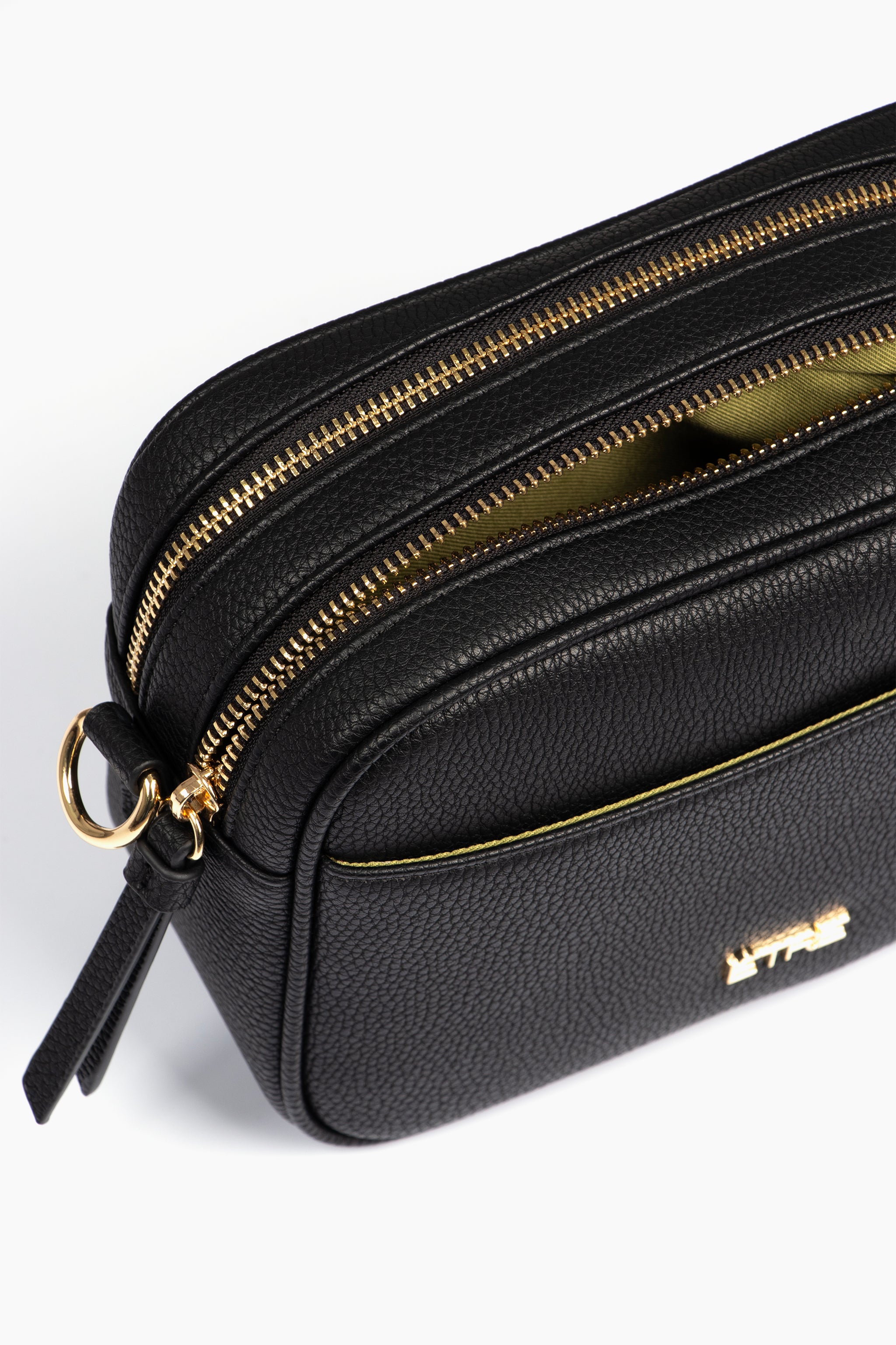 Black Faux Leather Crossbody Camera Bag, Image 2 of 3