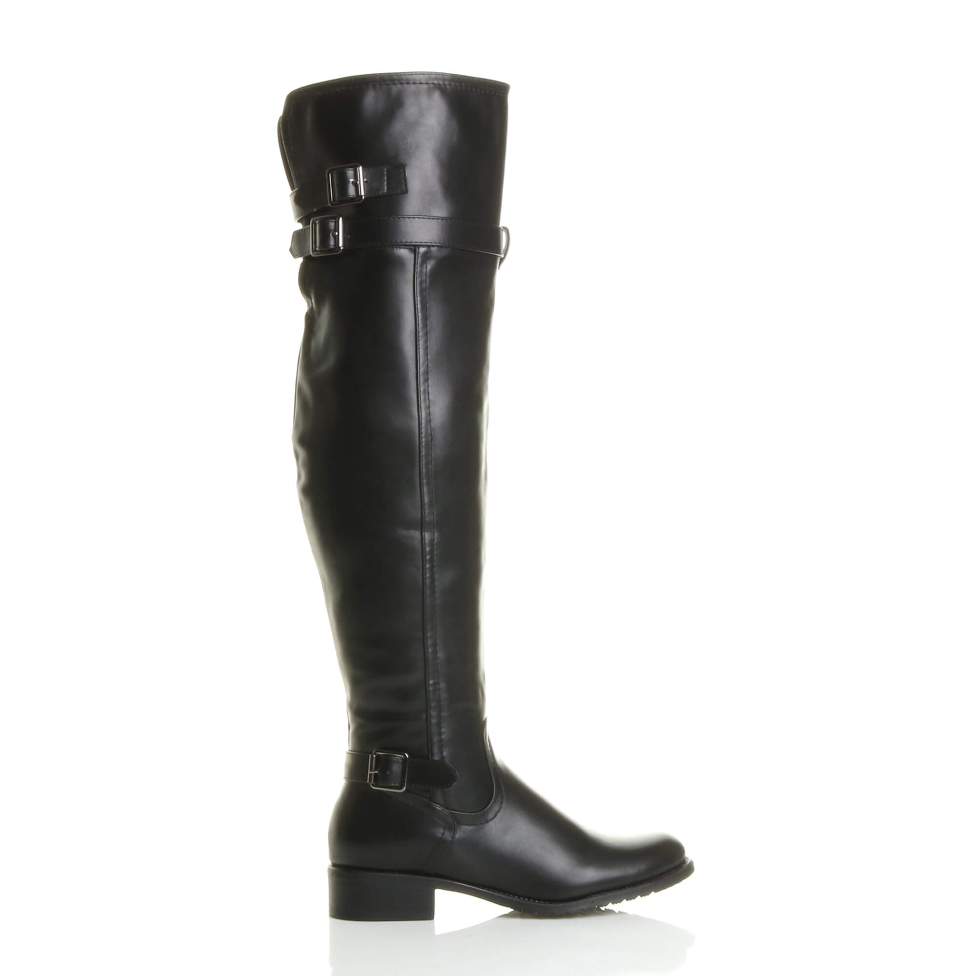 Black AJVANI Black Riding Over The Knee Boots, Image 2 of 8