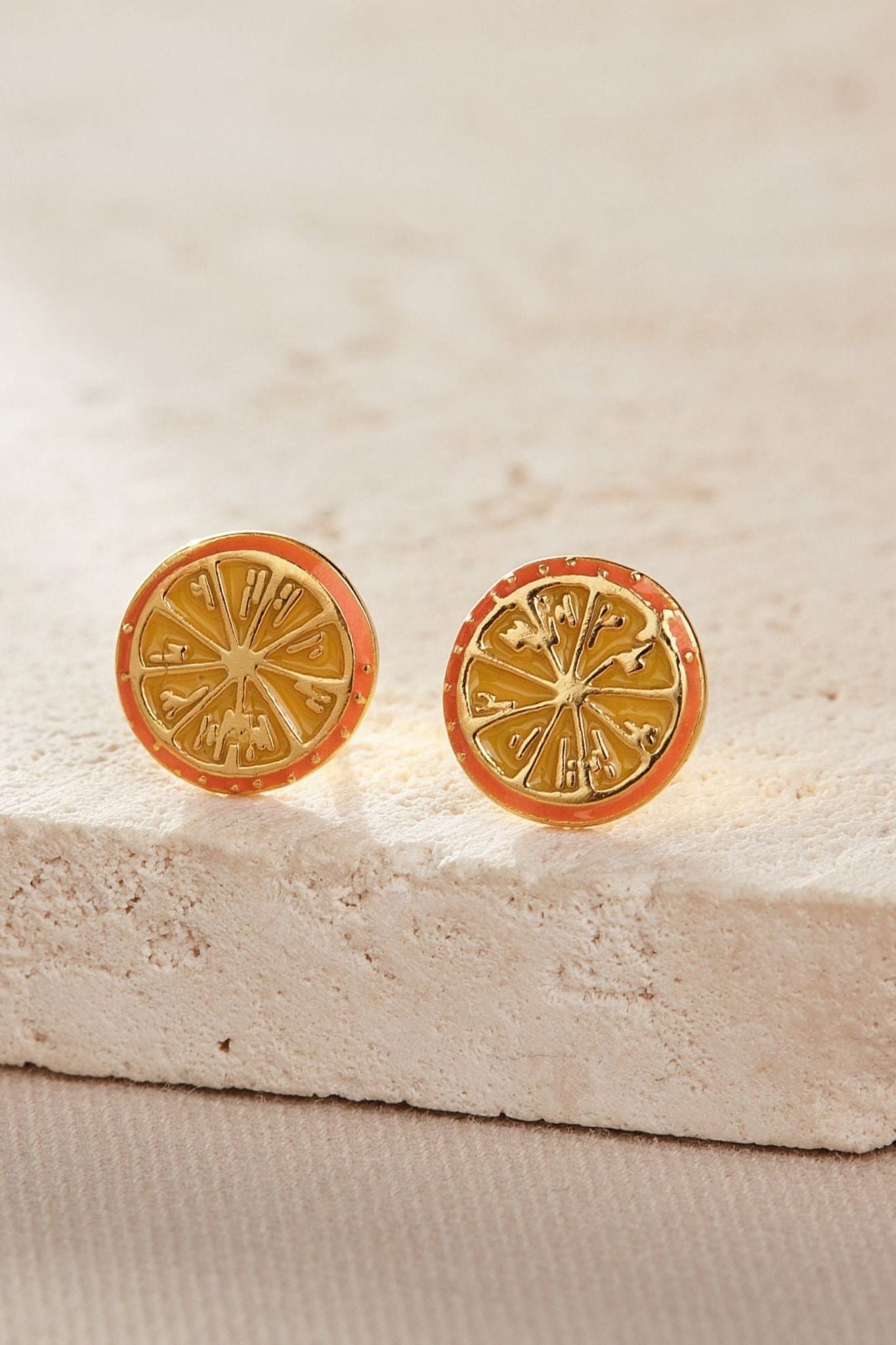 Gold Mia Gioielli Gold Sterling Silver Orange Slice Studs, Image 3 of 3