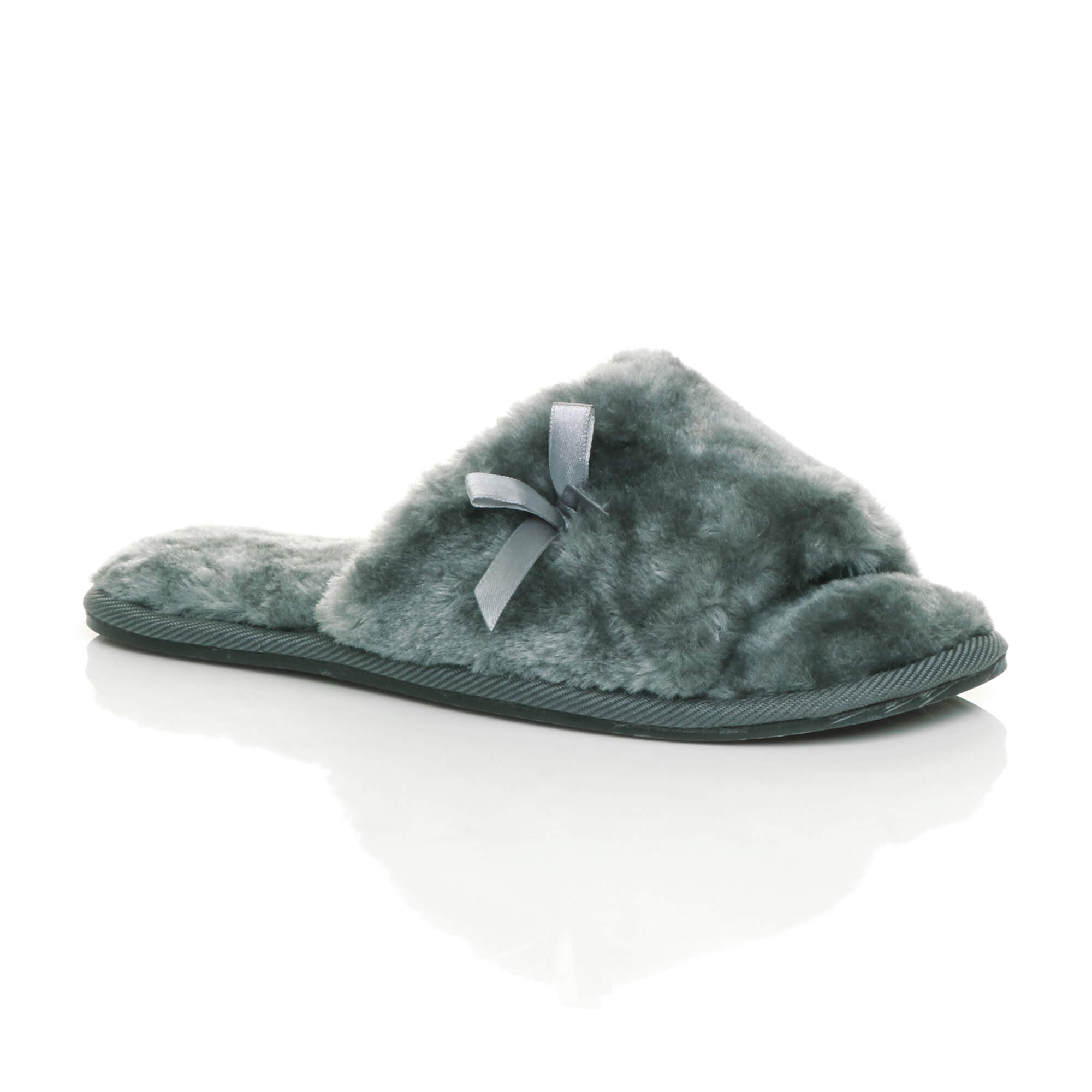 Grey AJVANI Grey Peep Toe Sandals Slippers, Image 1 of 6
