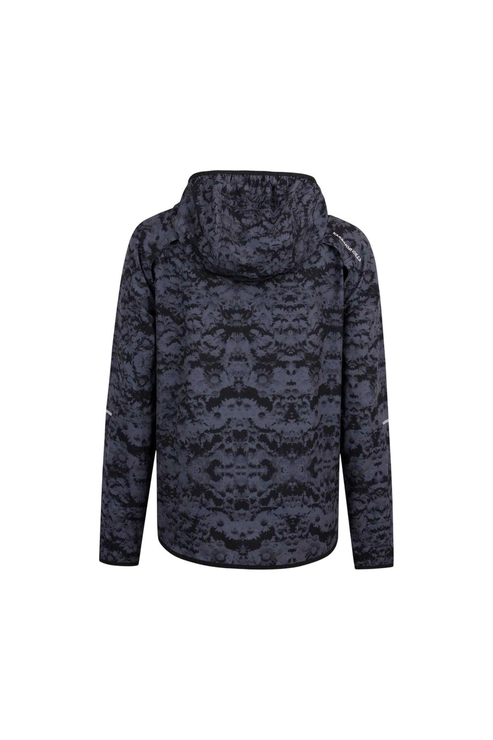 Black Patterned Slim Hooded Jacket, Image 2 of 3