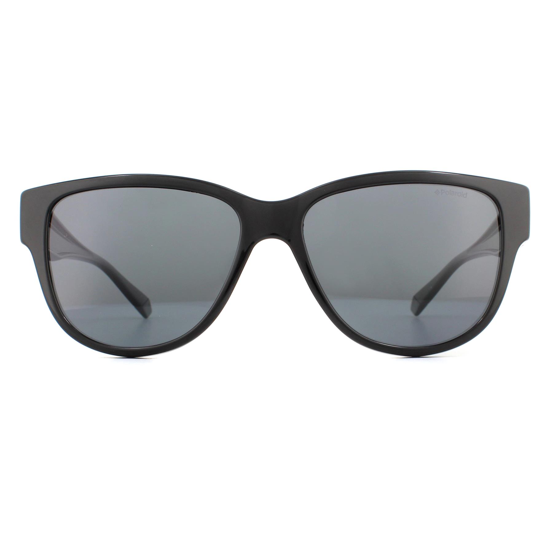 Black Polaroid Black Suncovers Square Black Grey Polarized Sunglasses, Image 1 of 4