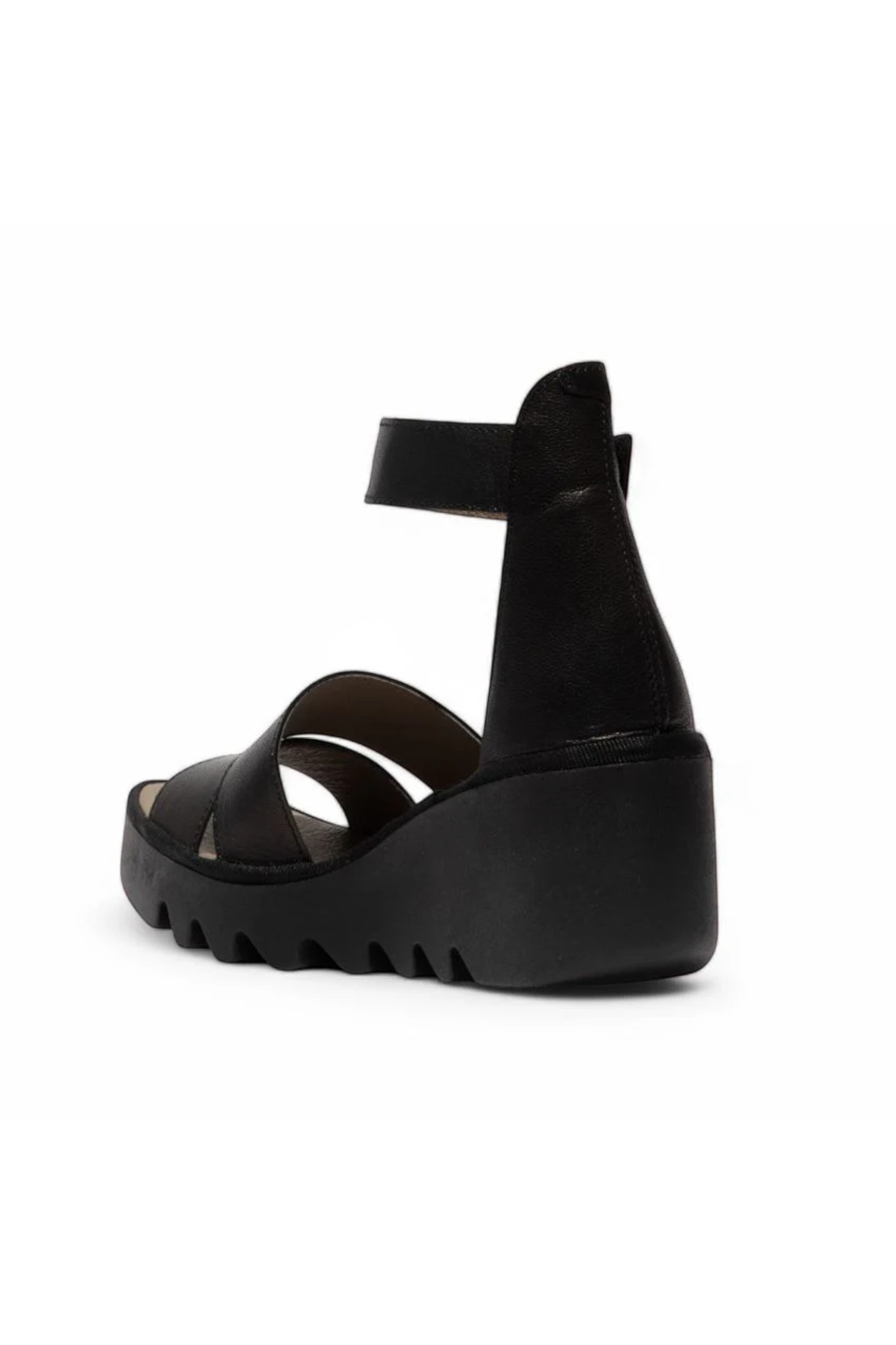 Black Womens Stylish Wedge Sandals-BONO290FLY, Image 4 of 5
