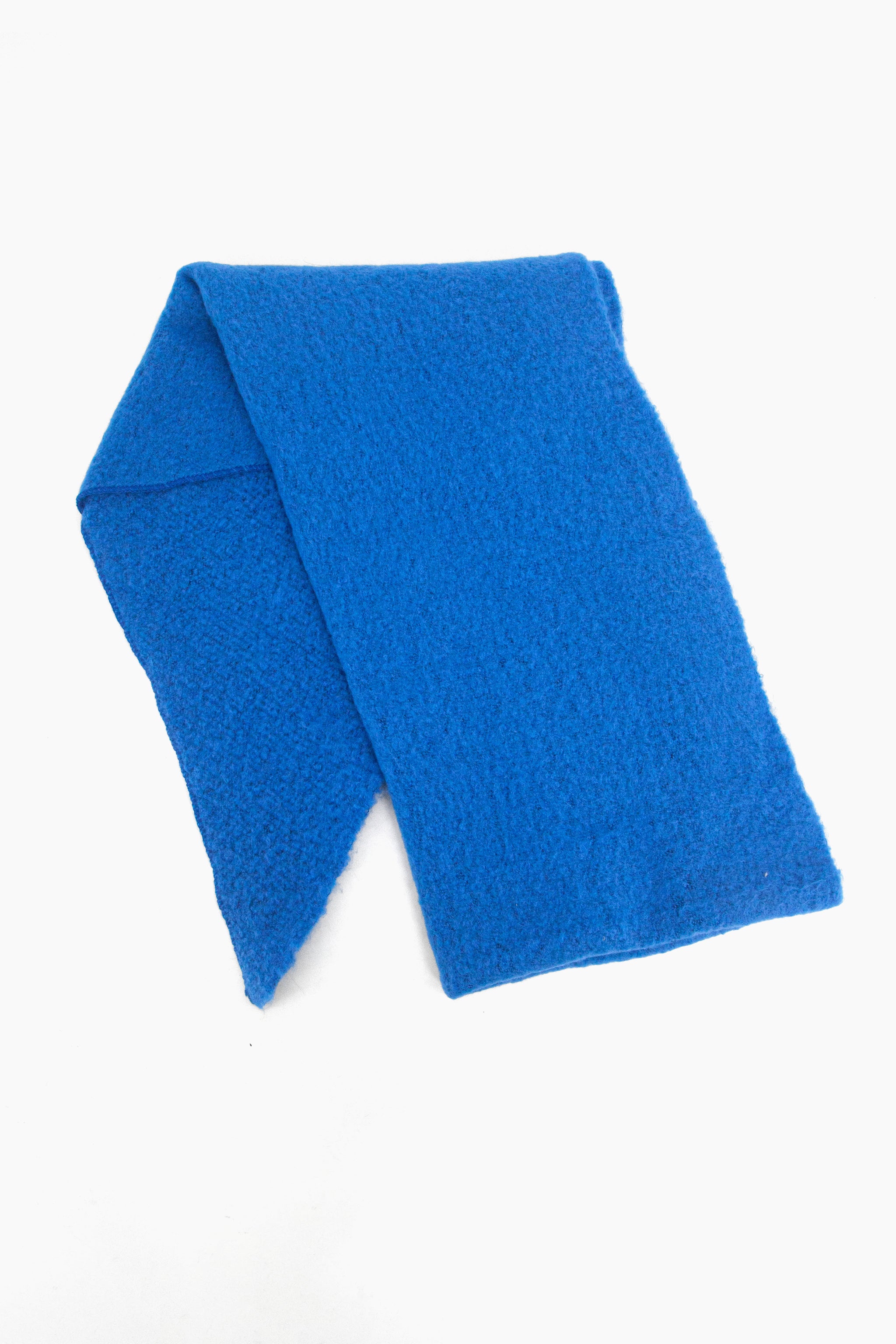 Blue Plain Heavyweight Asymmetric Winter Scarf, Image 2 of 4
