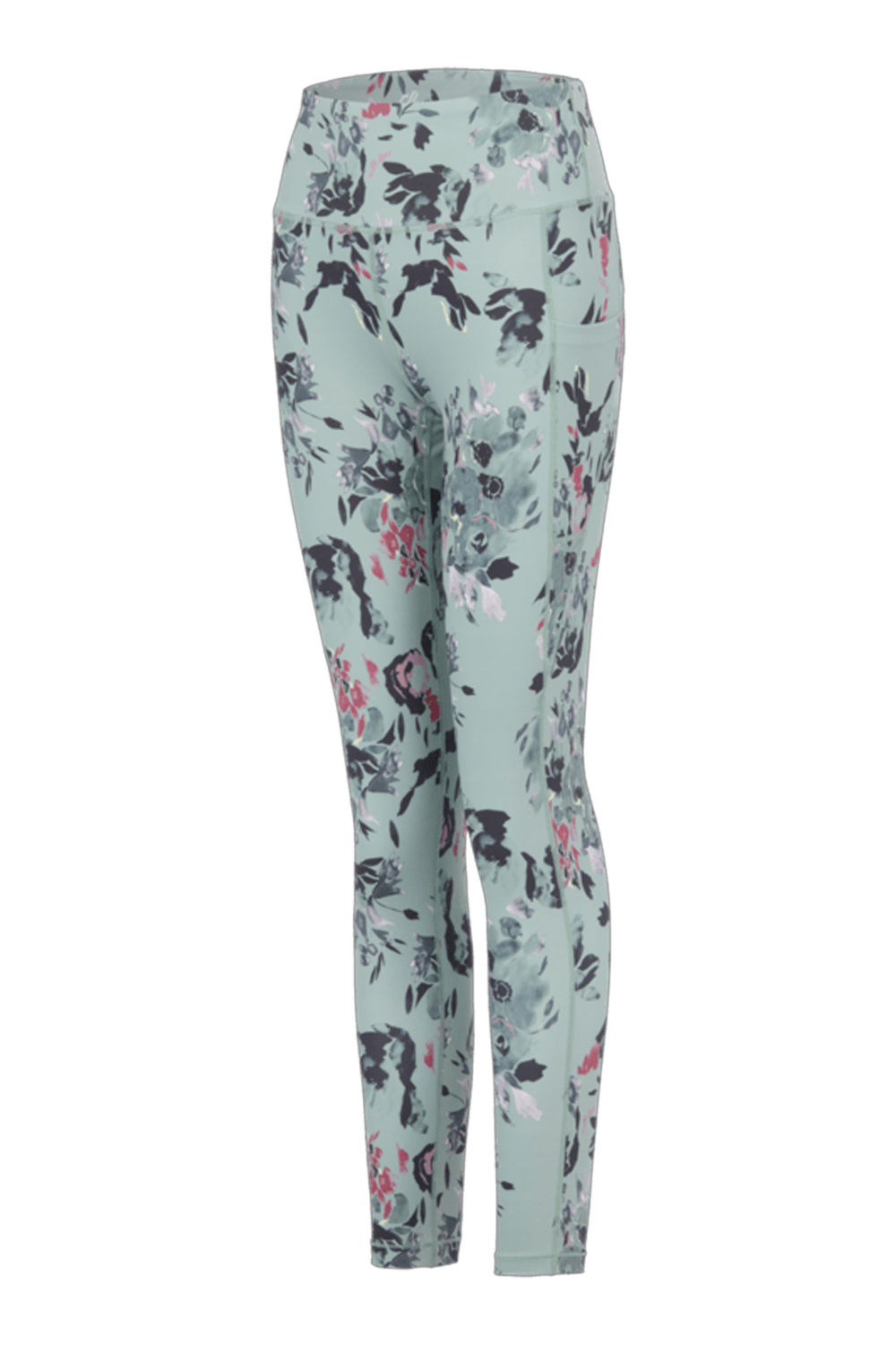 Pale Green Influential II Floral Leggings, Image 3 of 3