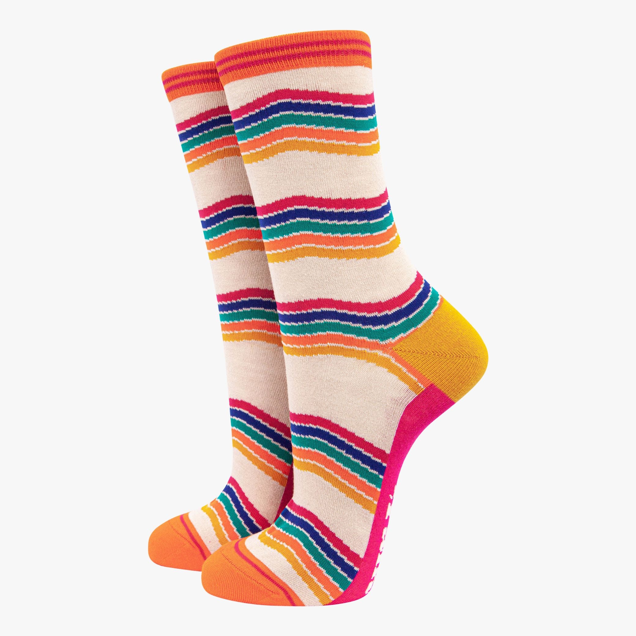 Multi Rainbow Stripes Bamboo Socks Gift Box Multicoloured, Image 3 of 4