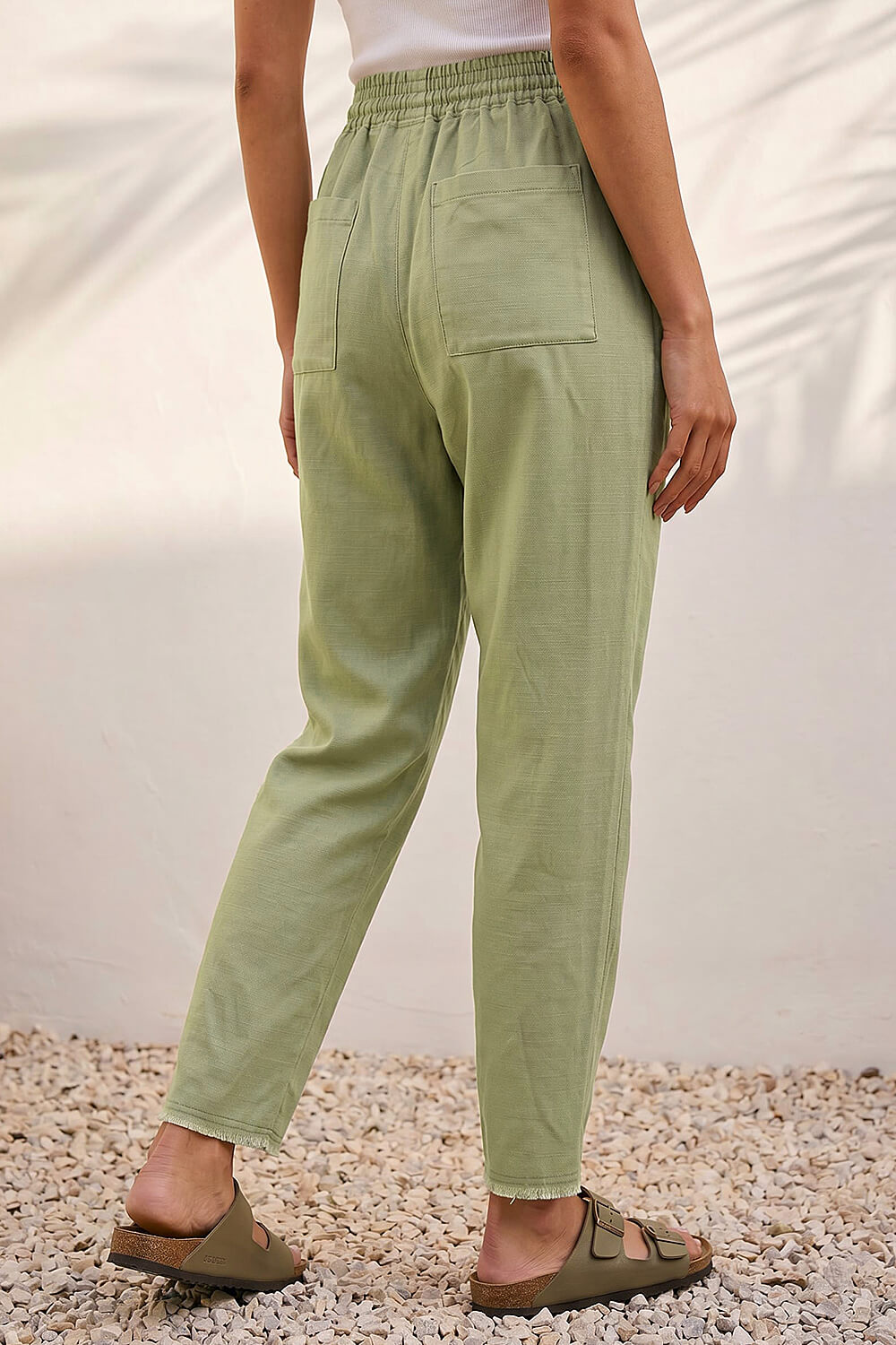 Sage Petite Elasticated Waist Trouser, Image 4 of 4