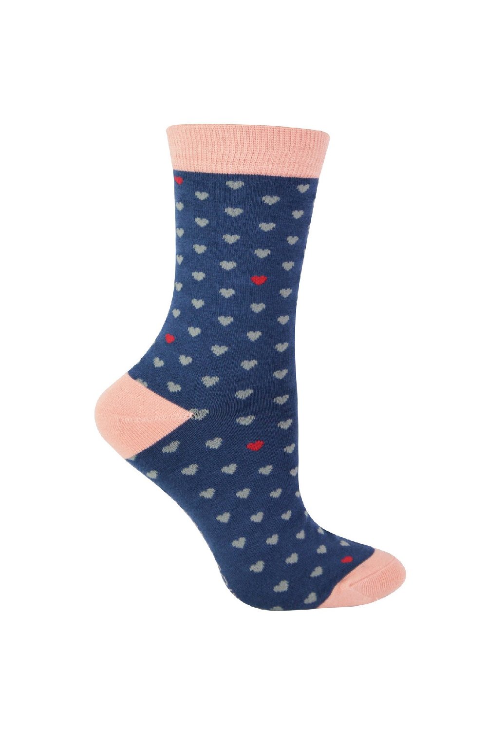 Denim 1 Pack Ladies Novelty Patterned Bamboo Socks, Image 1 of 5