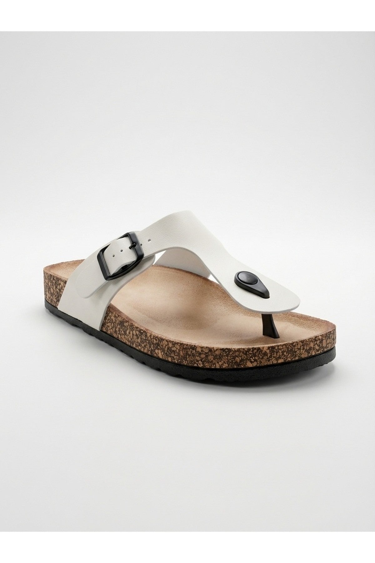 White iKrush White Wren Buckle Cork Toe Post Sandal, Image 3 of 4
