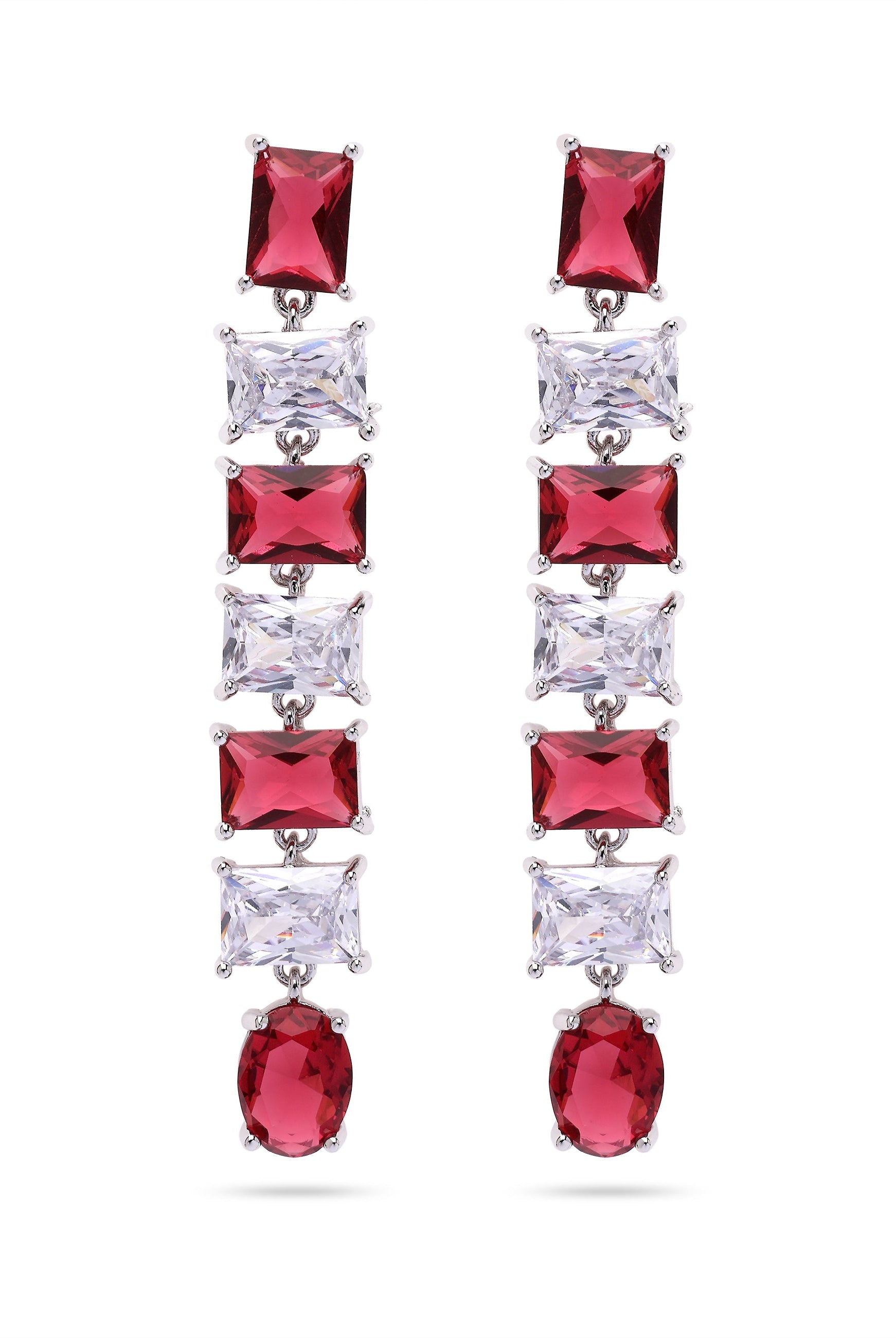 Red Hot Red Square Drop Earrings