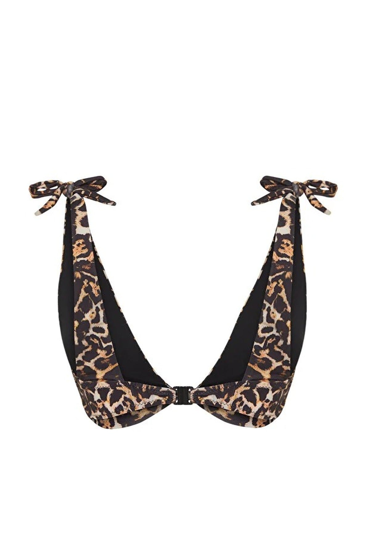 Multi Leopard Print Off-Shoulder Bikini Top, Image 4 of 5