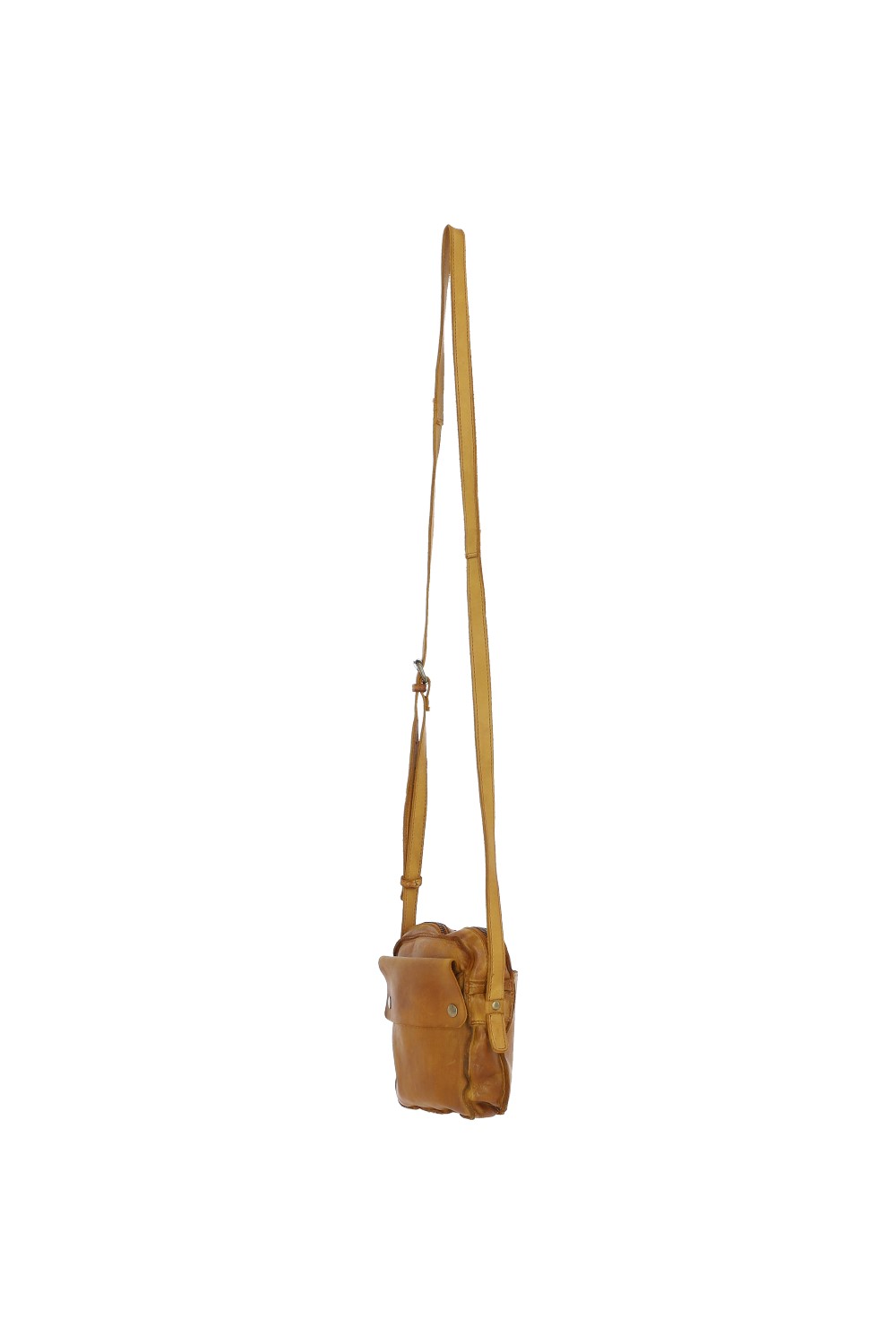 Yellow Ashwood Leather Yellow Real Leather Cross Body Bag, Image 4 of 6