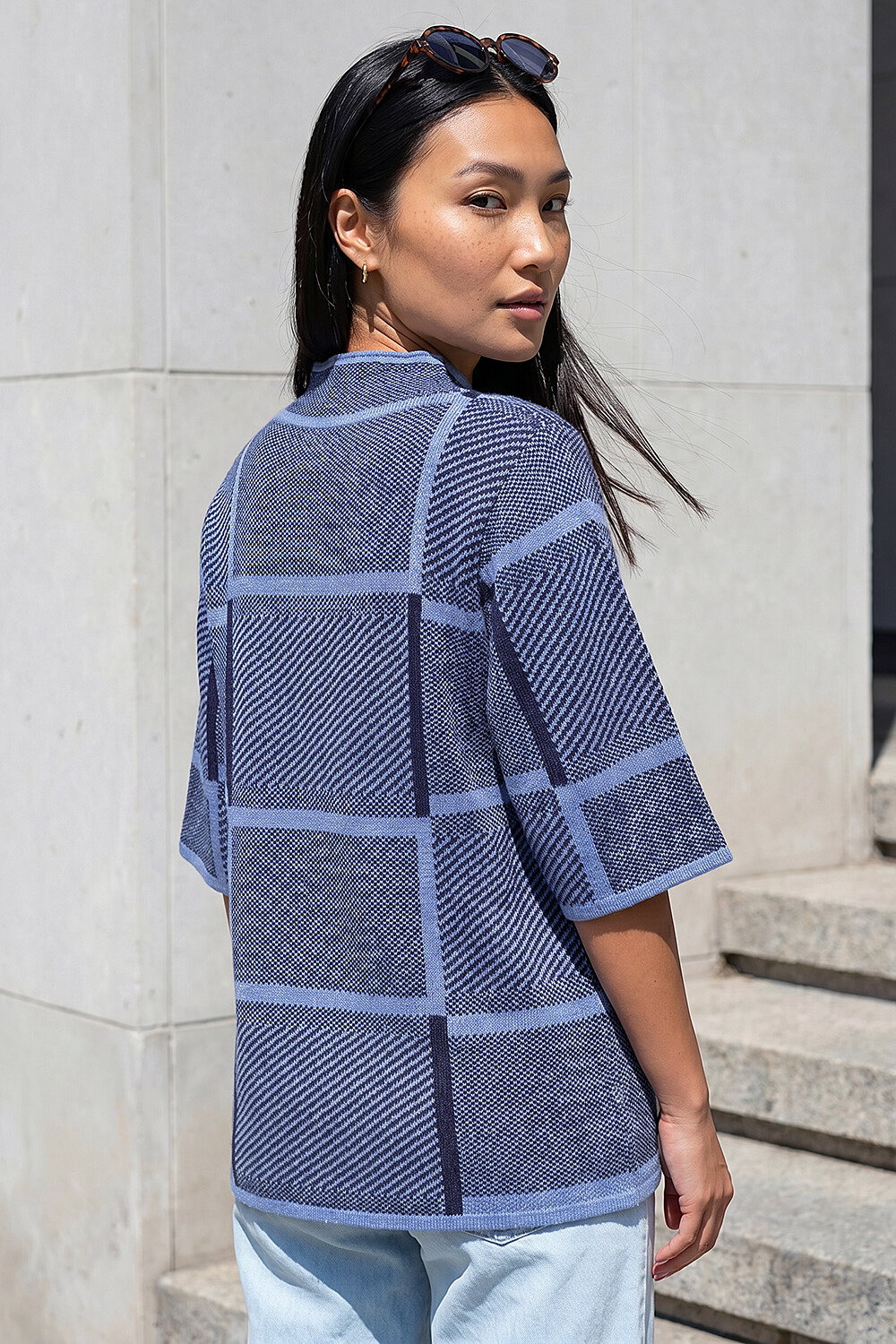 Check Short Sleeve Jumper, Image 4 of 4