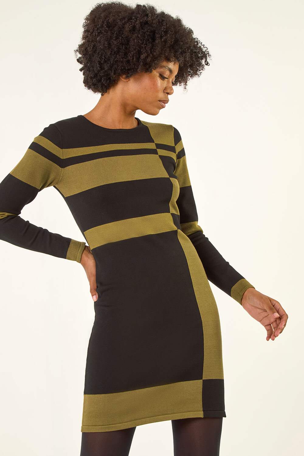 colour block knitted dress Black Wallis Colour Block Asymmetric Knitted Dress