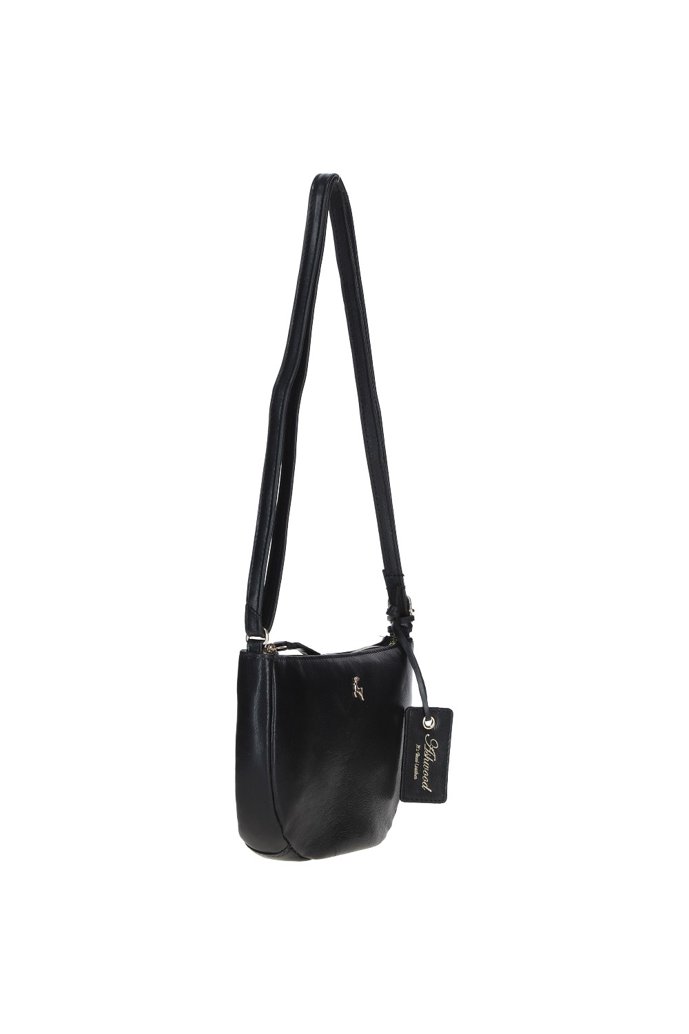 Black 'Naomi' Real Leather Compact Crossbody Bag, Image 3 of 4